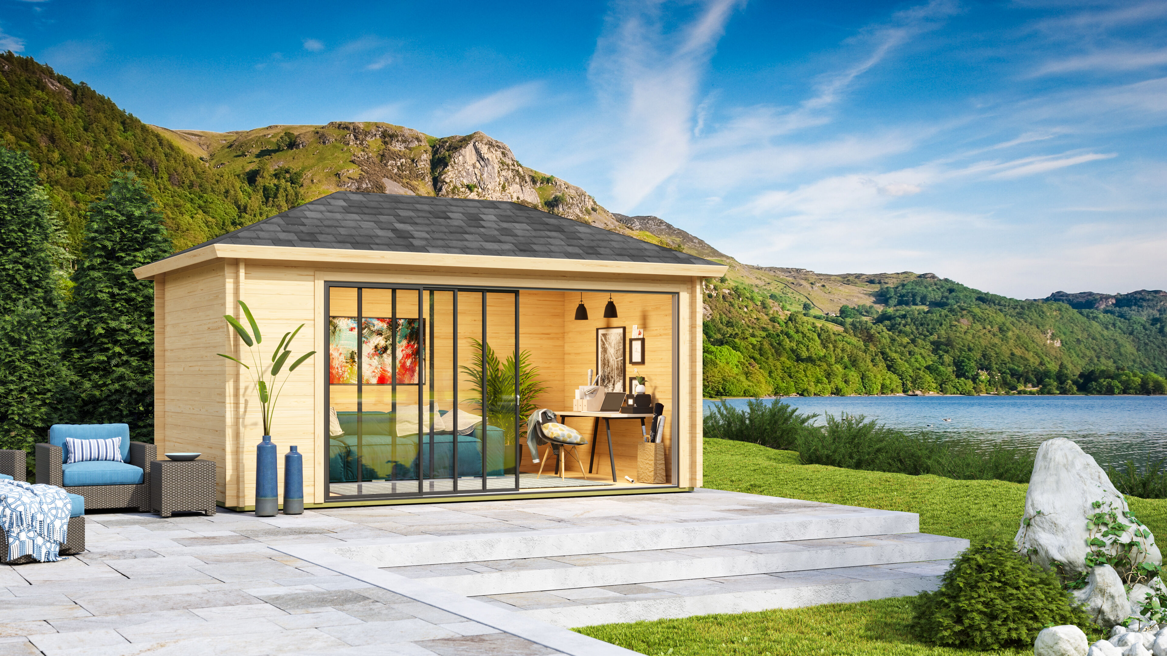 26% Rabatt ! Fjordholz Gartenpavillon Modell Alu 44 D