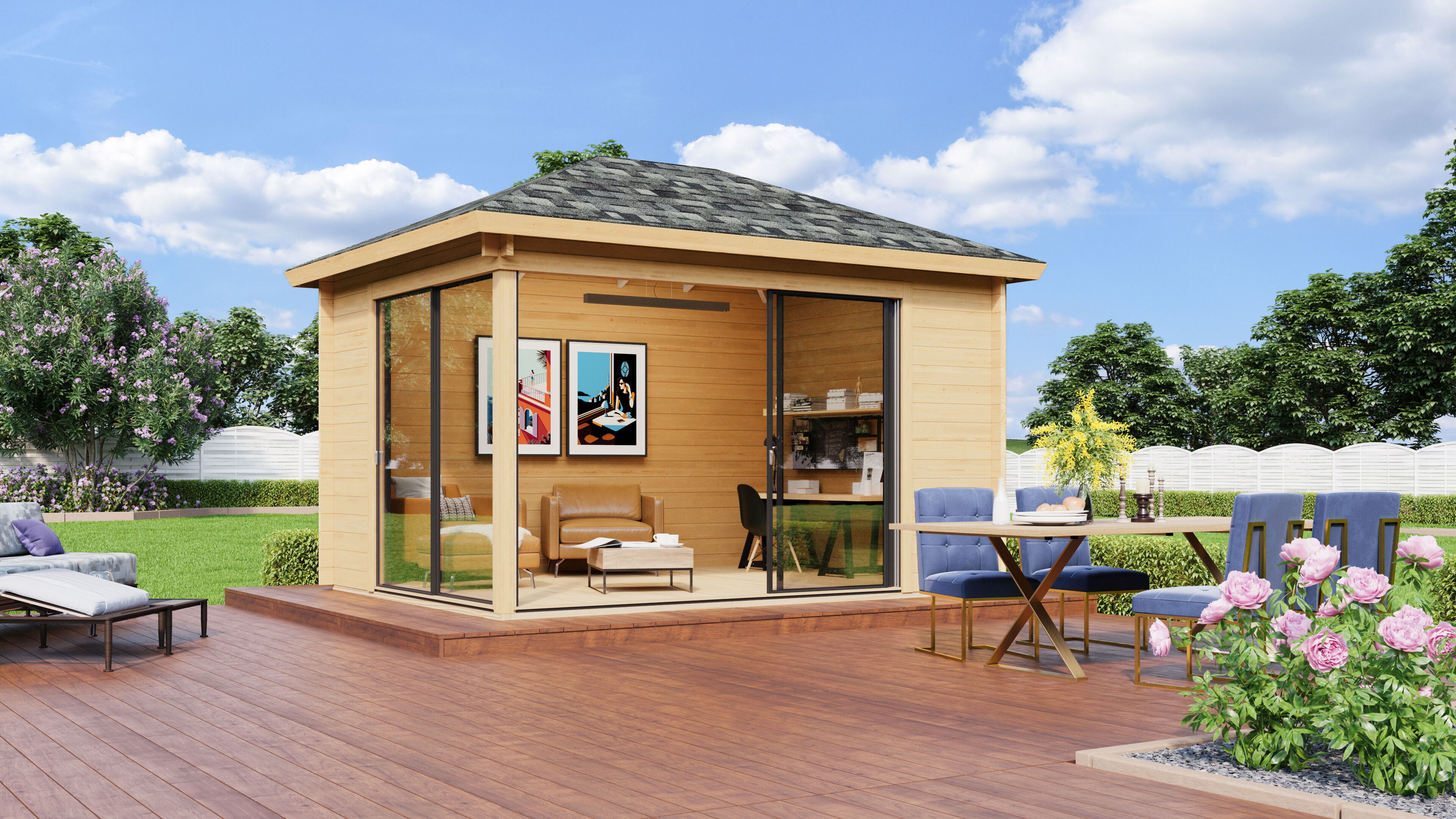 26% Rabatt ! Fjordholz Gartenpavillon Modell Alu 44 B