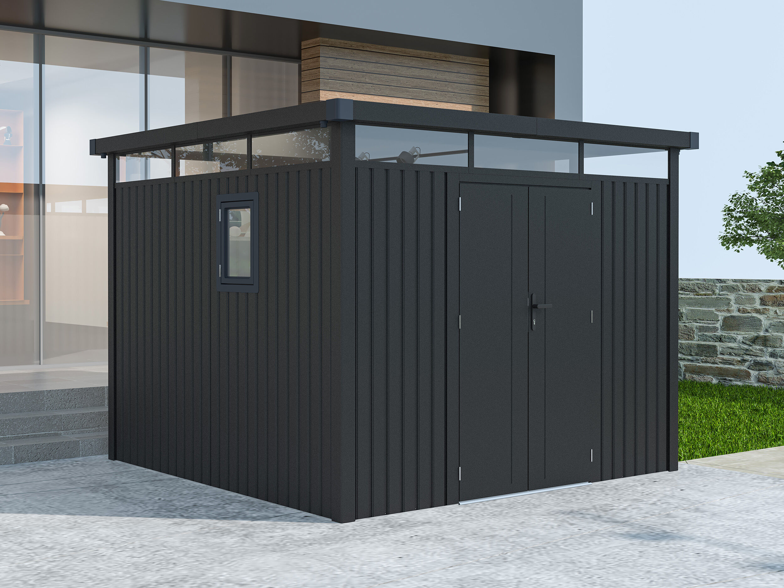 39% Rabatt ! Metall Gerätehaus Modell Style 7,56 m² Anthrazit