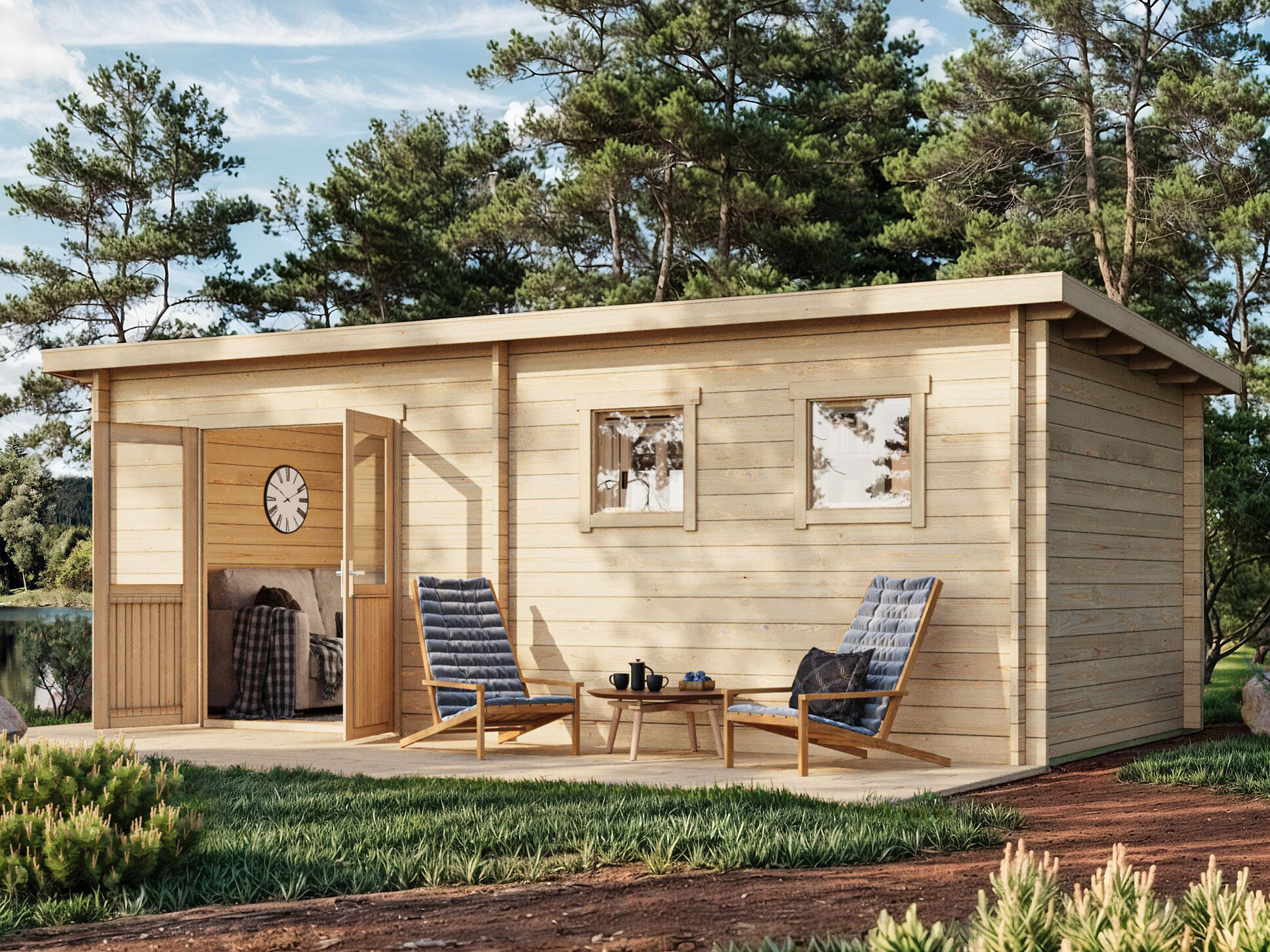 26% Rabatt ! Fjordholz Pultdach Gartenhaus Modell Ezra 6D