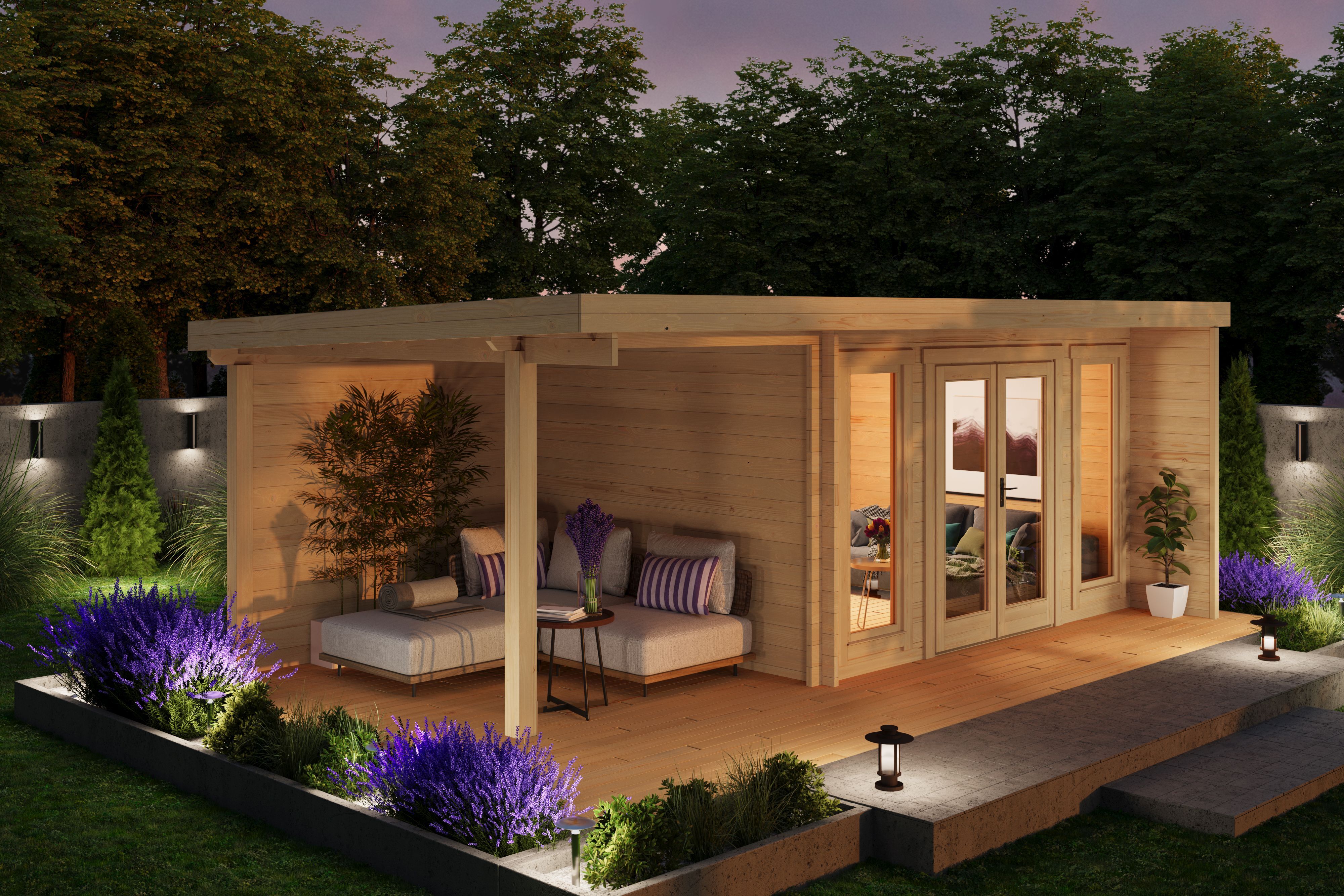 26% Rabatt ! Fjordholz Gartenhaus Modell Kubi Lodge 44