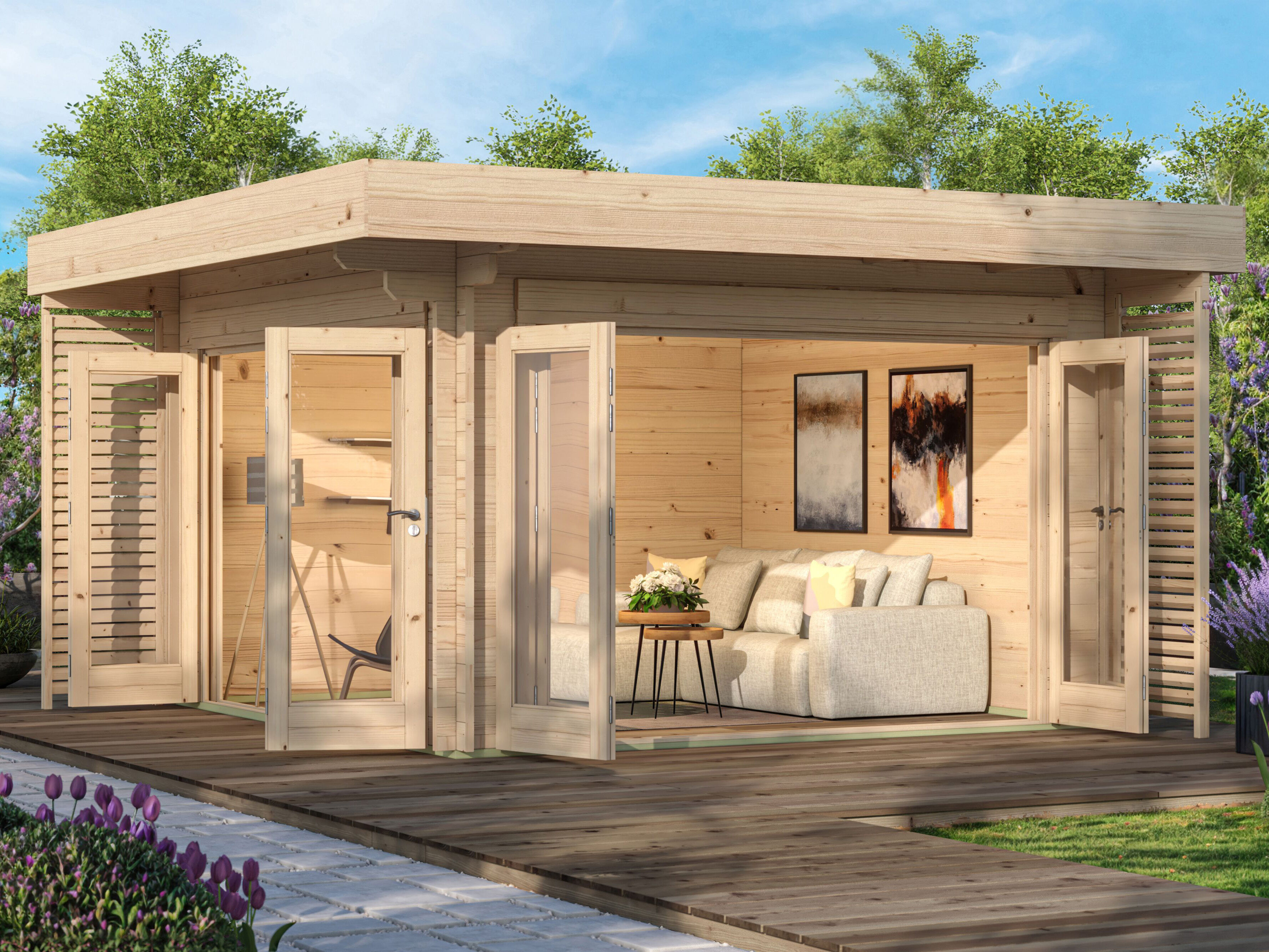 26% Rabatt ! Fjordholz Gartenhaus Modell Bobby 44