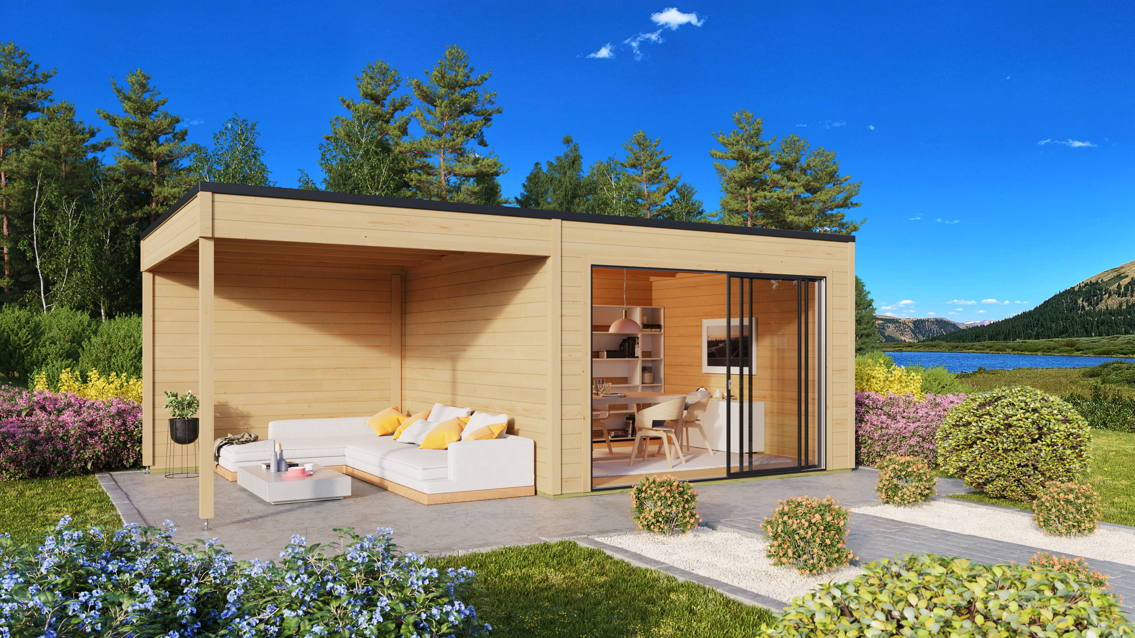 26% Rabatt ! Fjordholz Gartenhaus Modell Q-BIC Alu 70 A + SD