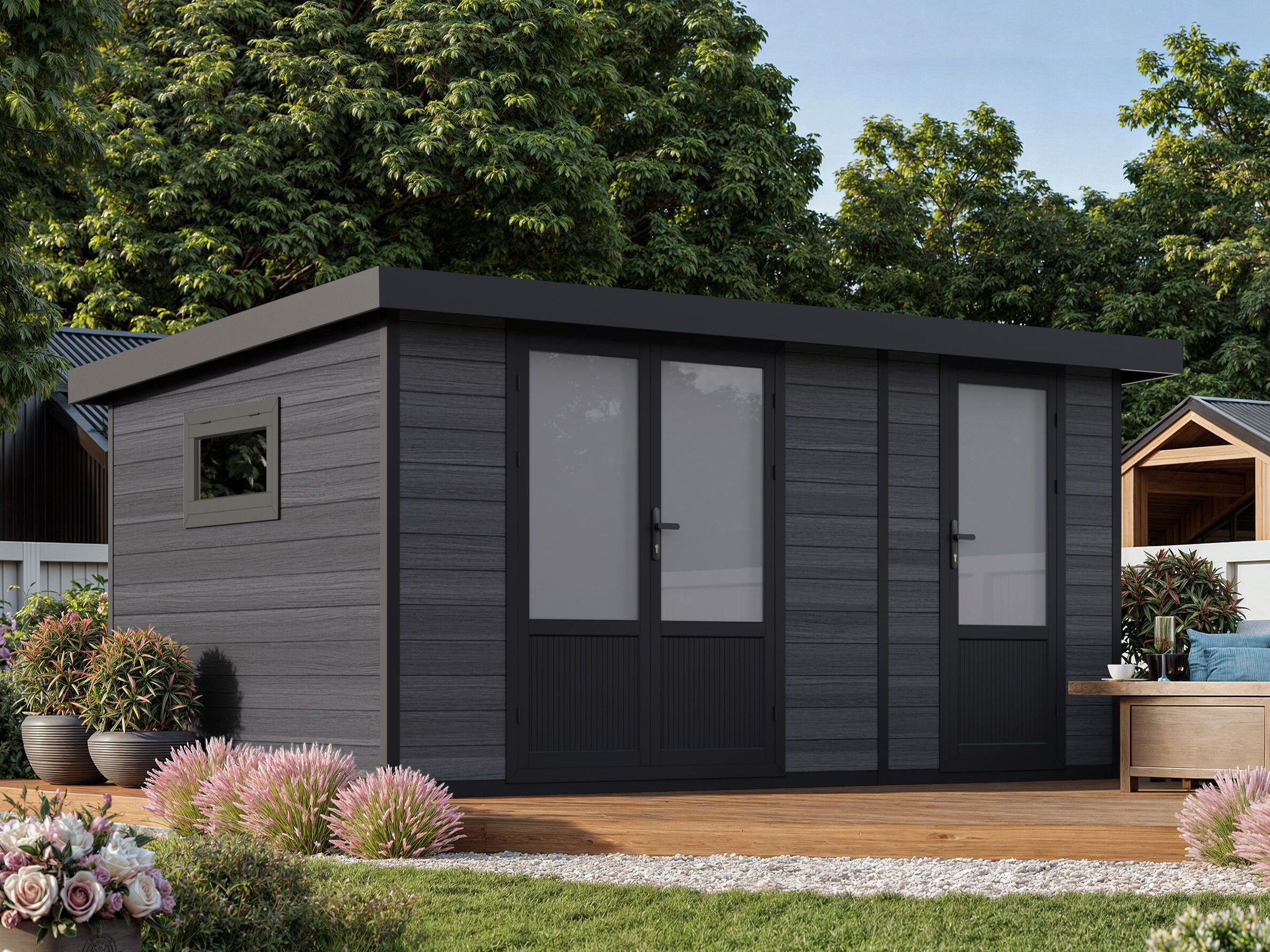 29% Rabatt ! WPC Gartenhaus Modell Style DeLuxe 2-Raum 12,24 m²
