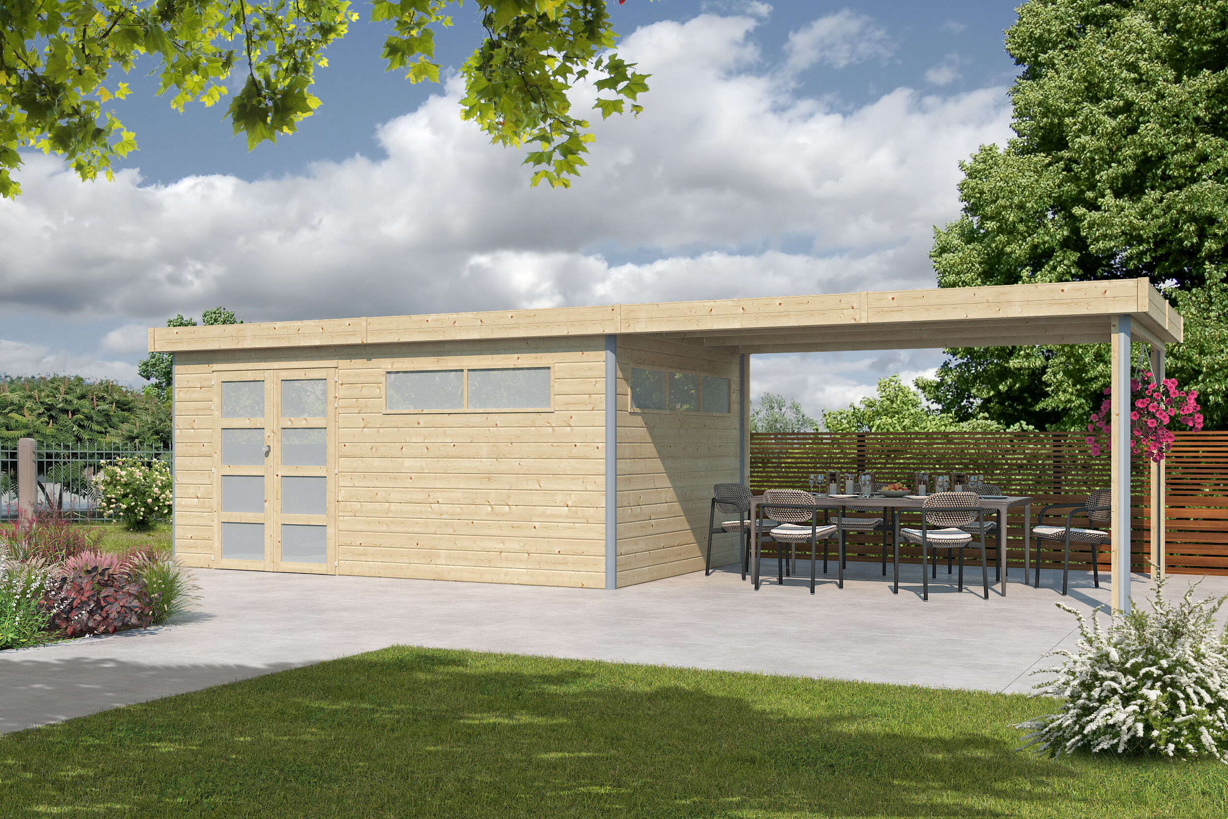 26% Rabatt ! Gartenhaus Alu-Line Modell Kasuko-XL + 400 cm Anba