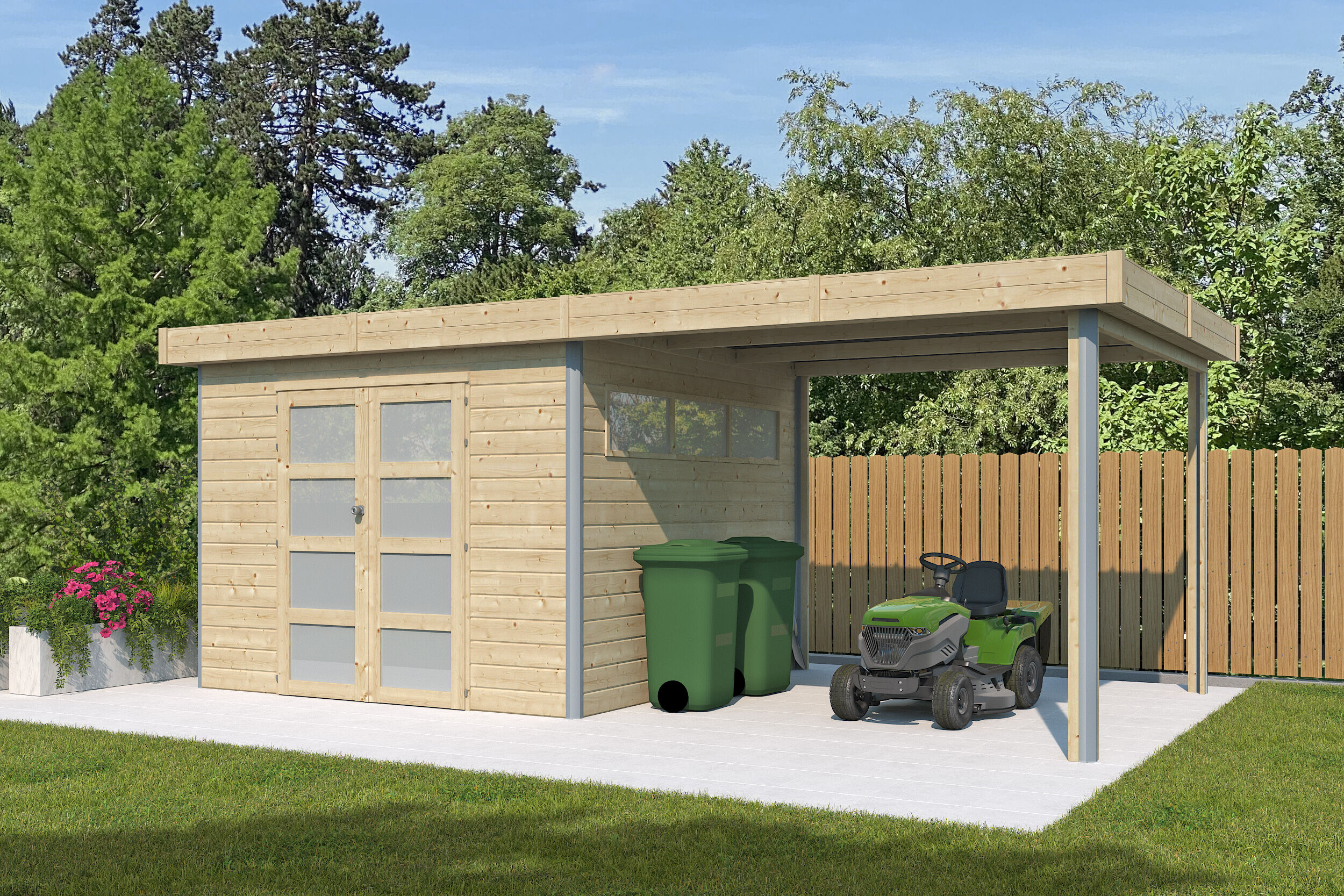 26% Rabatt ! Gartenhaus Alu-Line Modell Kasuko mit Anbau