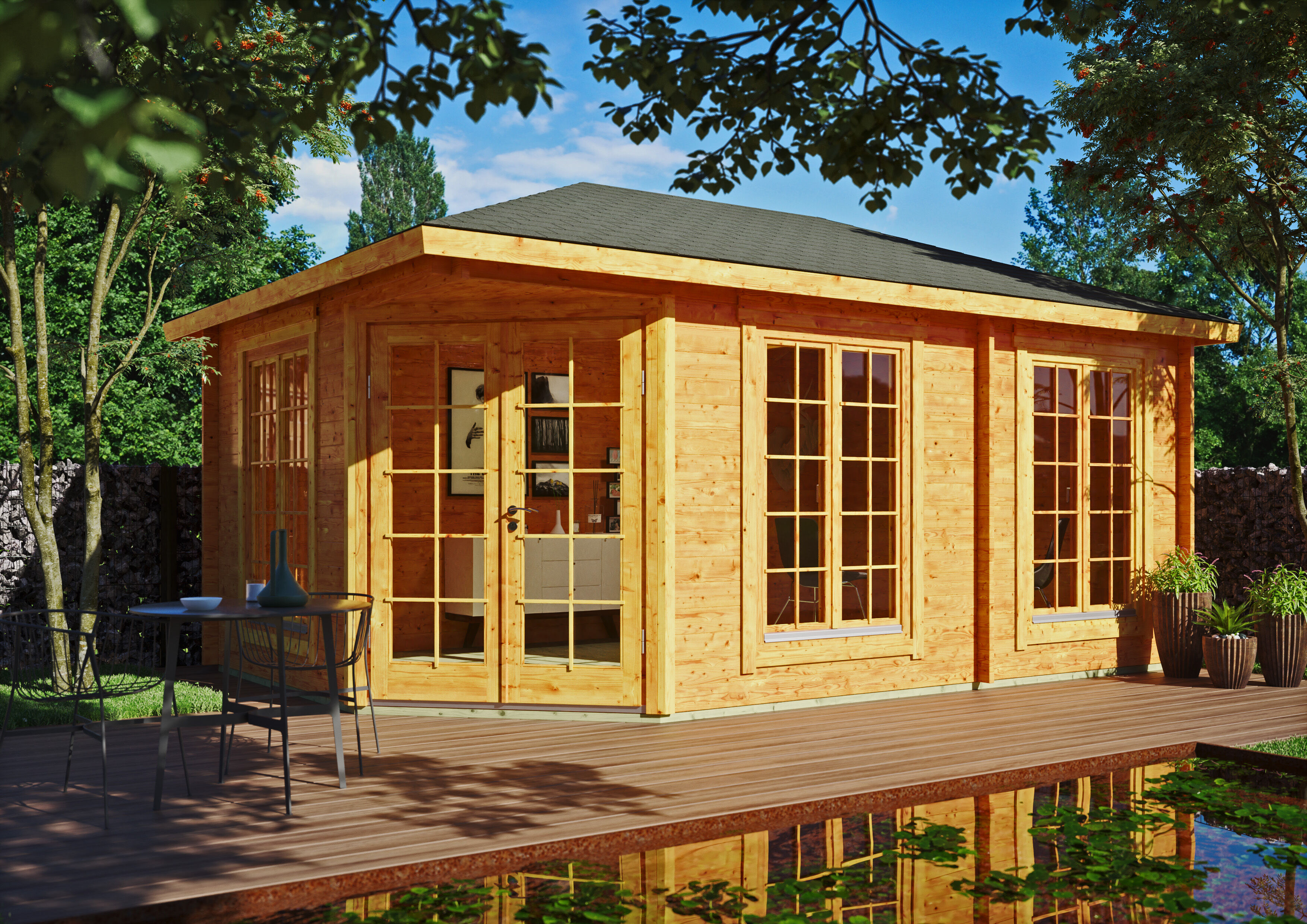 26% Rabatt ! Fjordholz Gartenhaus Modell Glasgow 44 D