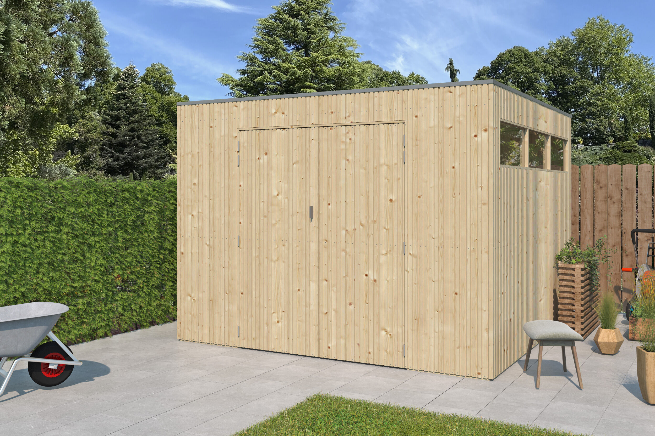 26% Rabatt ! Gartenhaus Modell QBV3-Line 8,88 m²