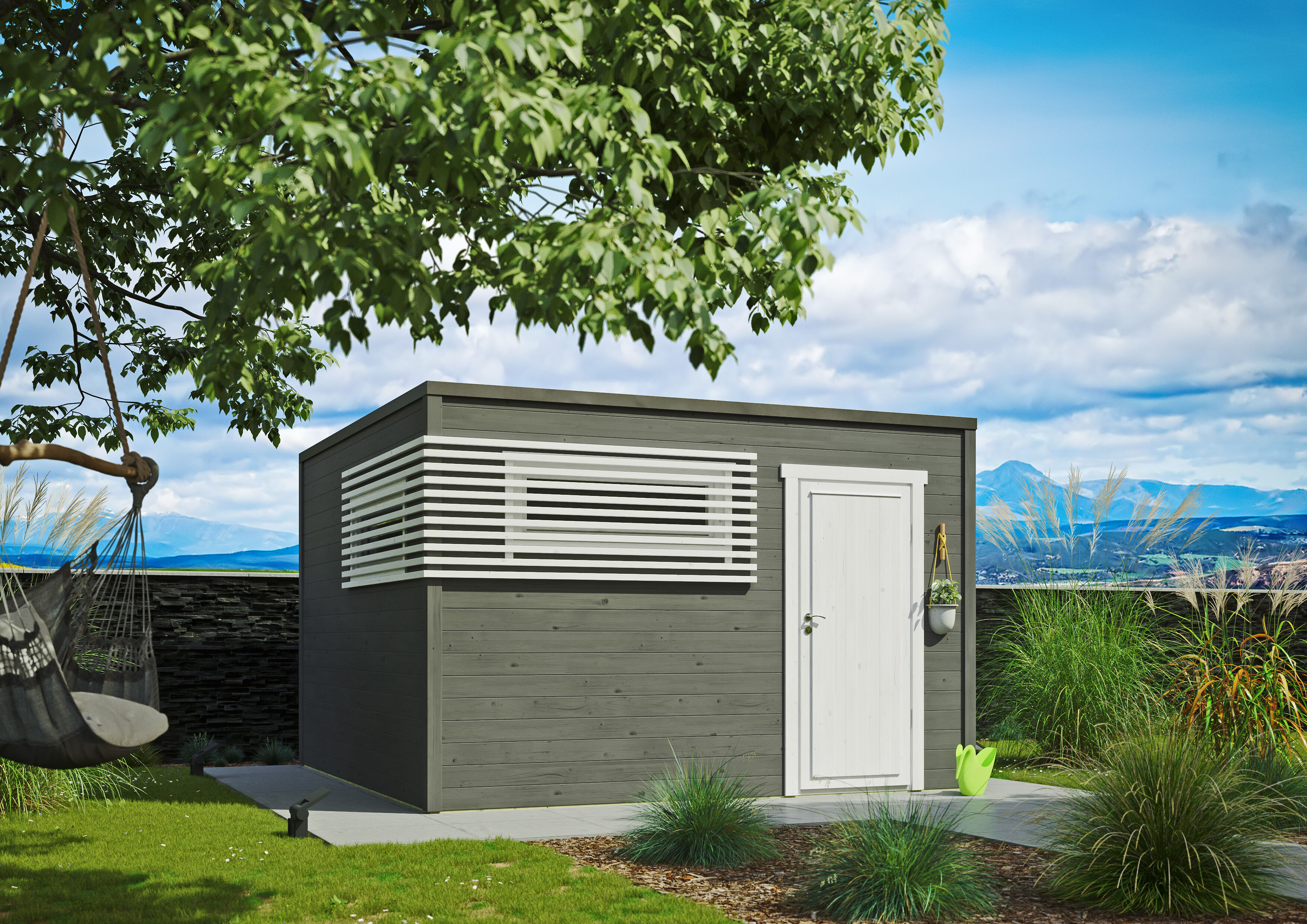 26% Rabatt ! Fjordholz Gartenhaus Modell Q-BIC Modern 44 D