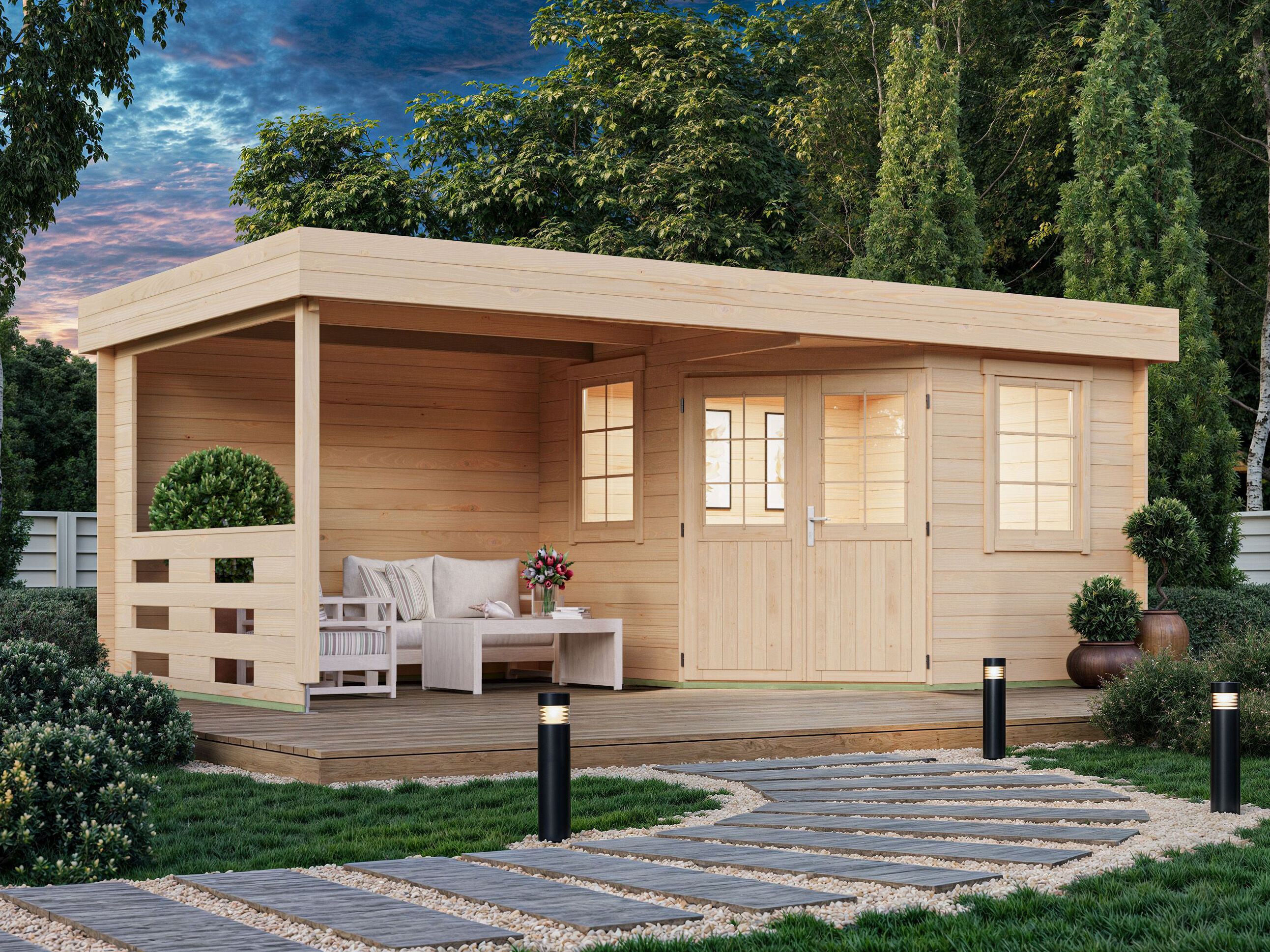 26% Rabatt ! Fjordholz 5-Eck Gartenhaus Modell Hanno 28