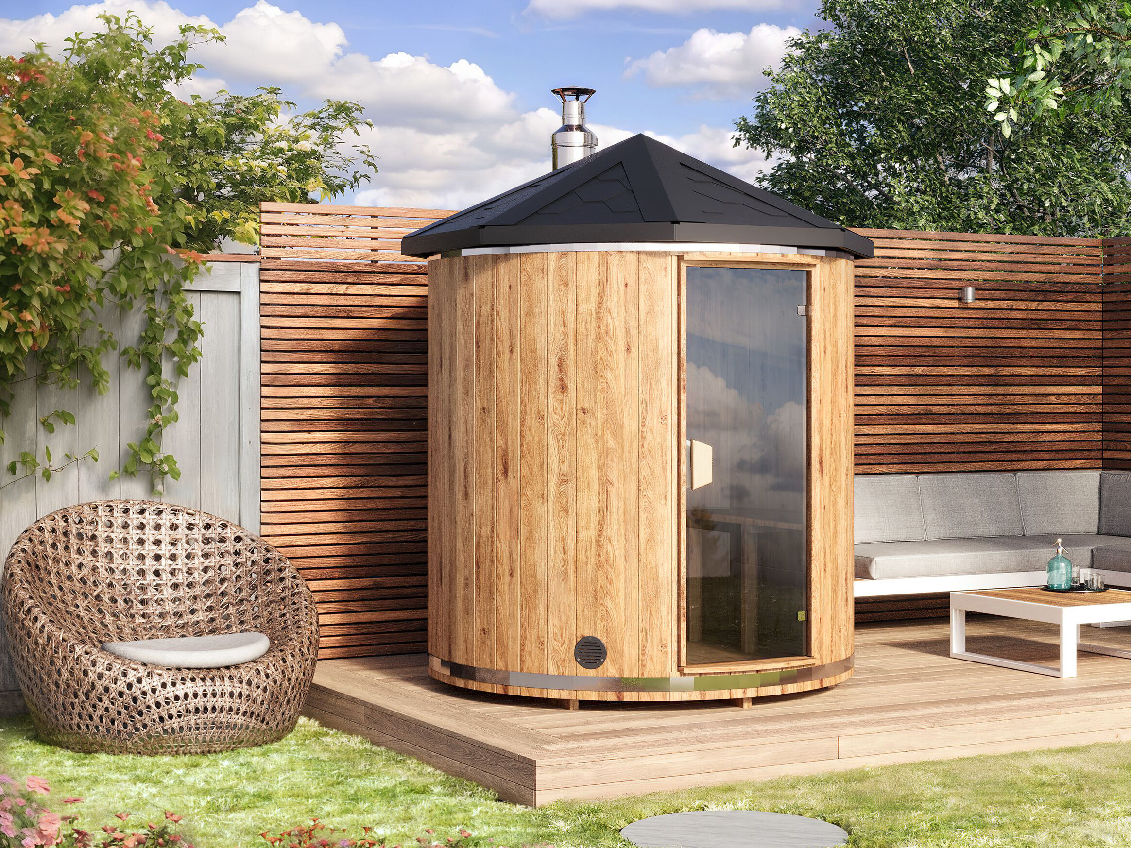 26% Rabatt ! Fjordholz Saunatonne  Modell Mait 200 cm