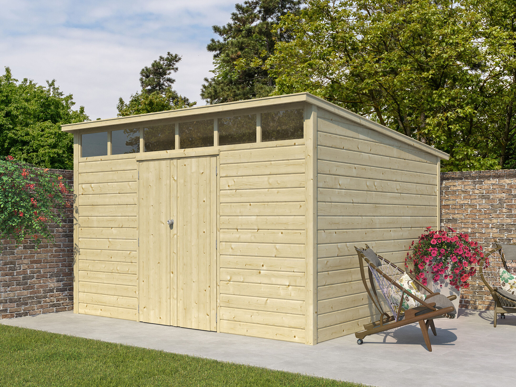 26% Rabatt ! Gartenhaus Modell Q-Line 10,80 m²