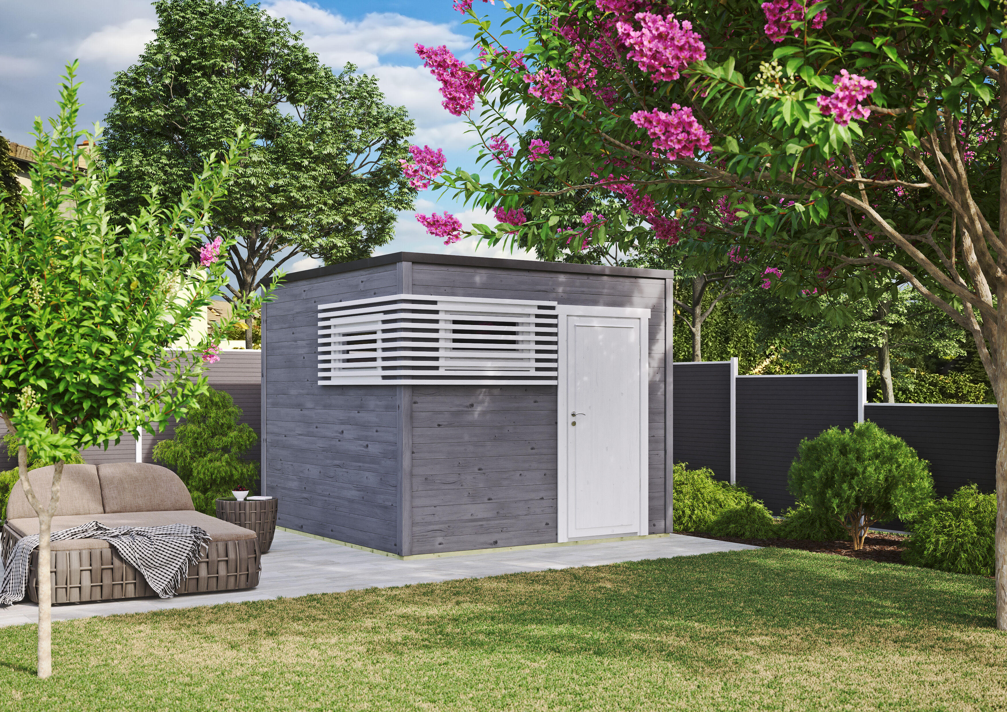 26% Rabatt ! Fjordholz Gartenhaus Modell Q-BIC Modern 44 A