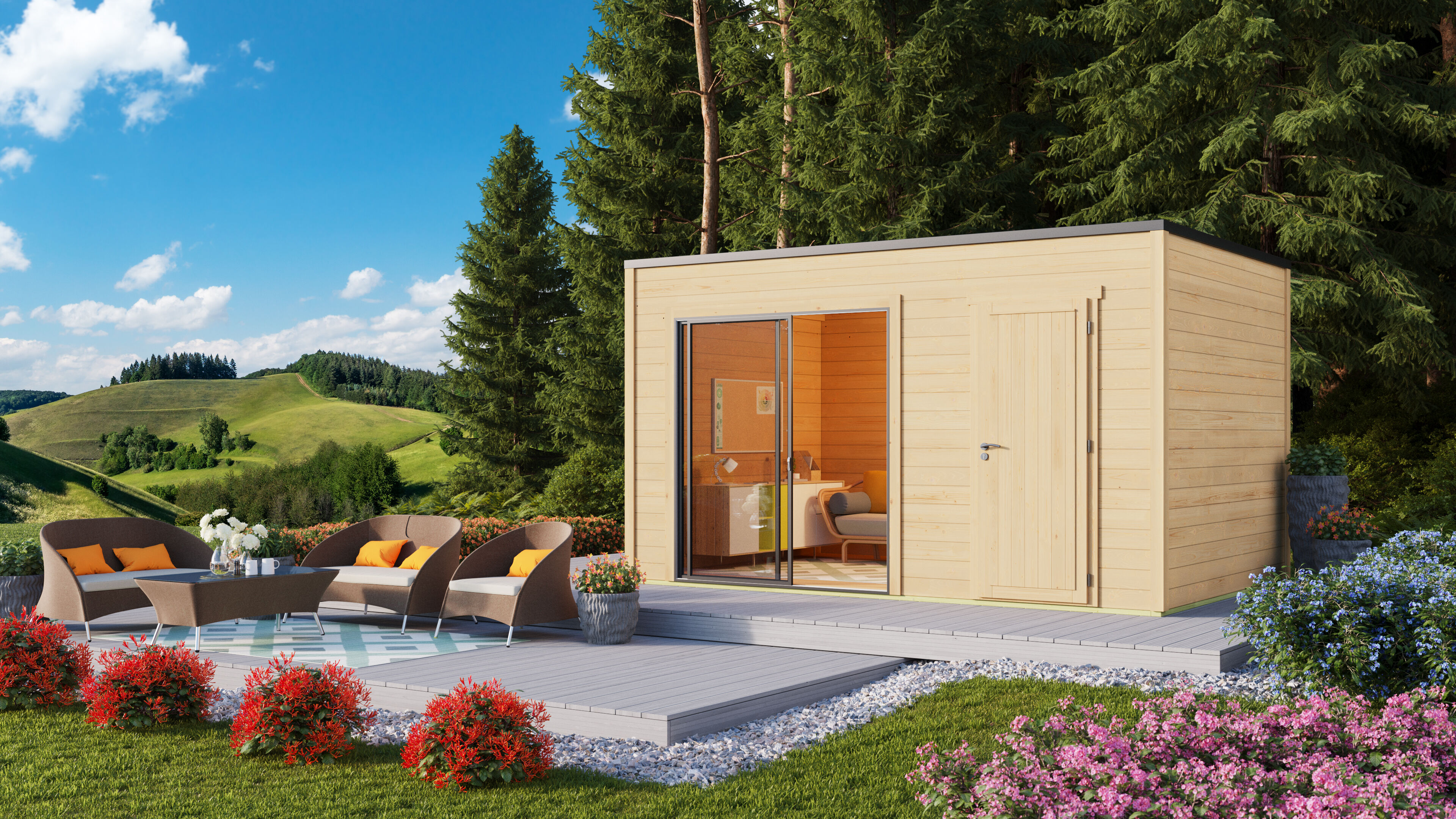 26% Rabatt ! Fjordholz Gartenhaus Modell Q-BIC Alu 70 I