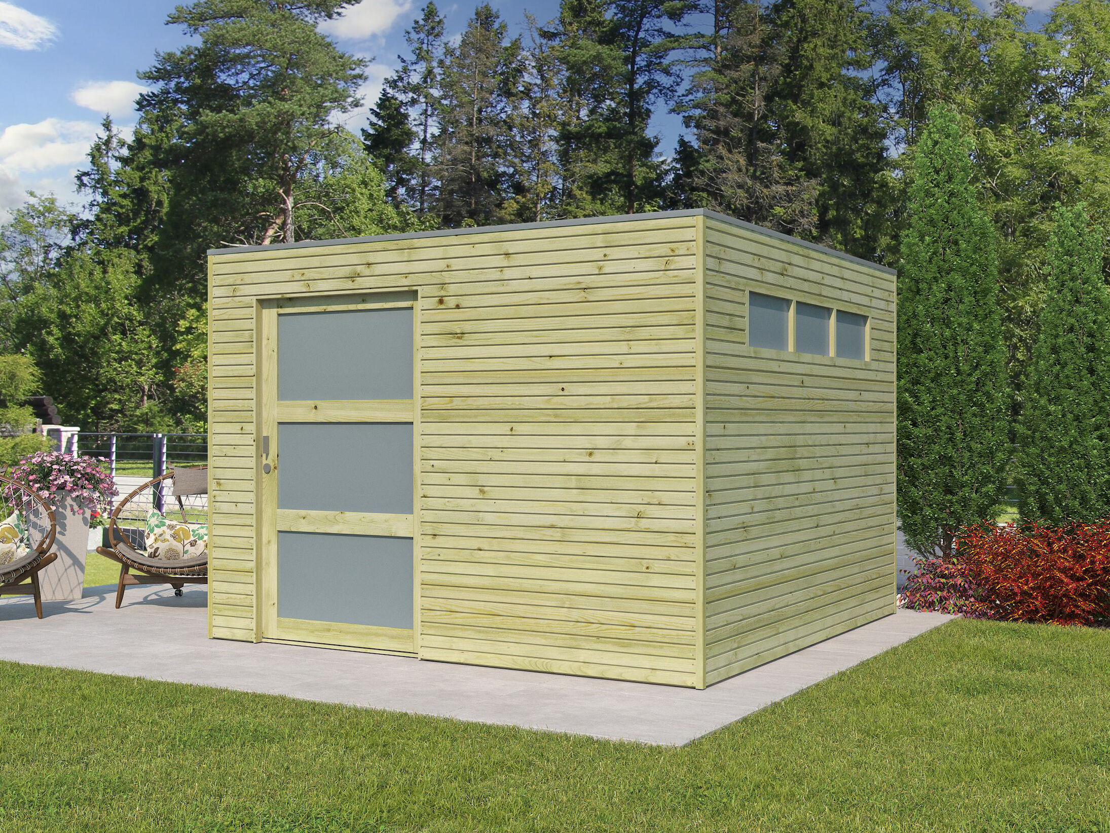 26% Rabatt ! Gartenhaus Modell QBS-Line 9,00 m²