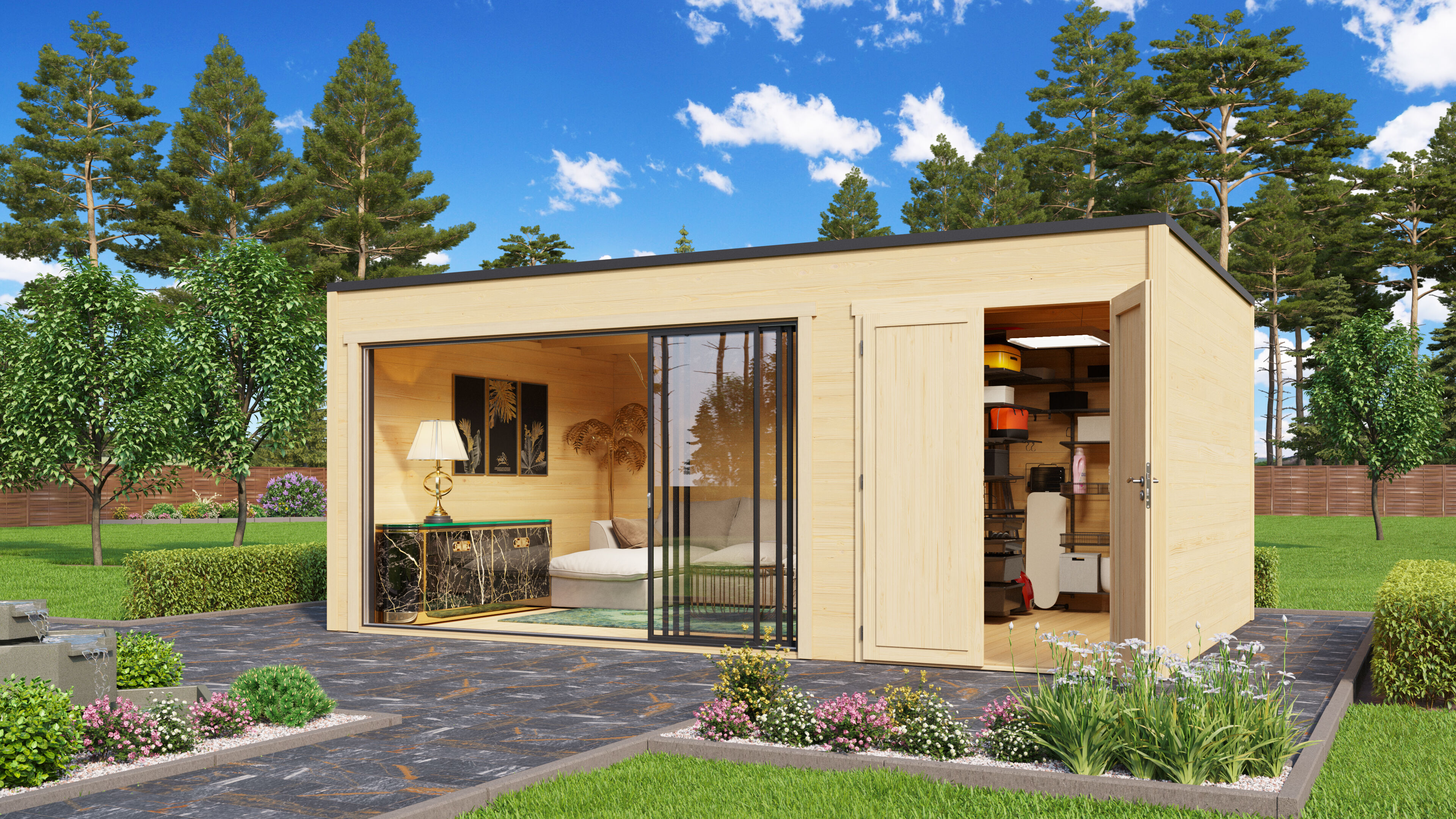 26% Rabatt ! Fjordholz Gartenhaus Modell Q-BIC Alu 44 H