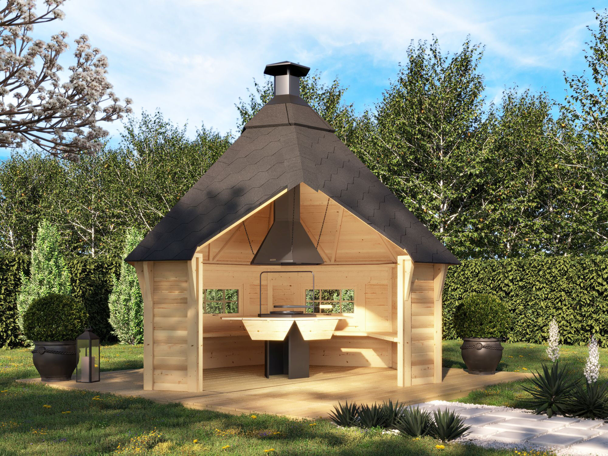 26% Rabatt ! Fjordholz Grillhaus Modell Niklas 12 m²