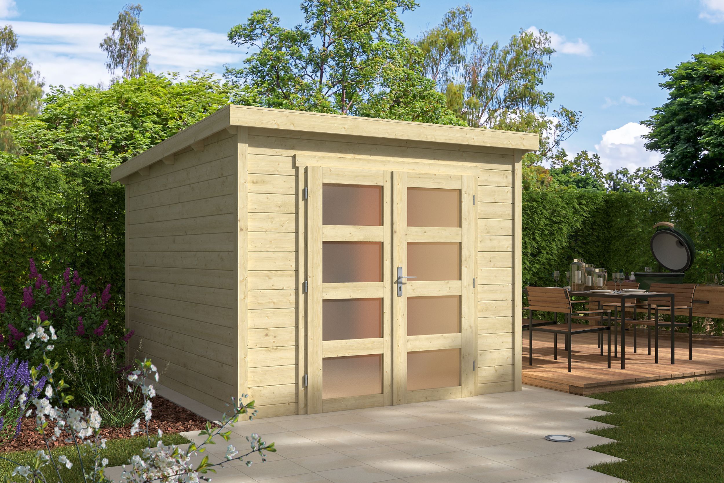 26% Rabatt ! Pultdach Gartenhaus Modell Ella 28-A