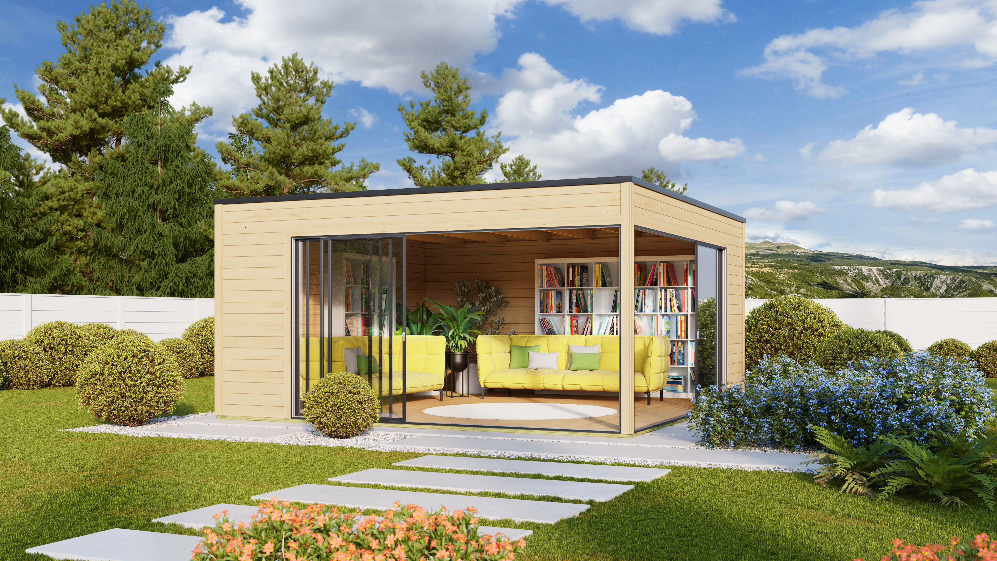 26% Rabatt ! Fjordholz Gartenhaus Modell Q-BIC Alu 70 F