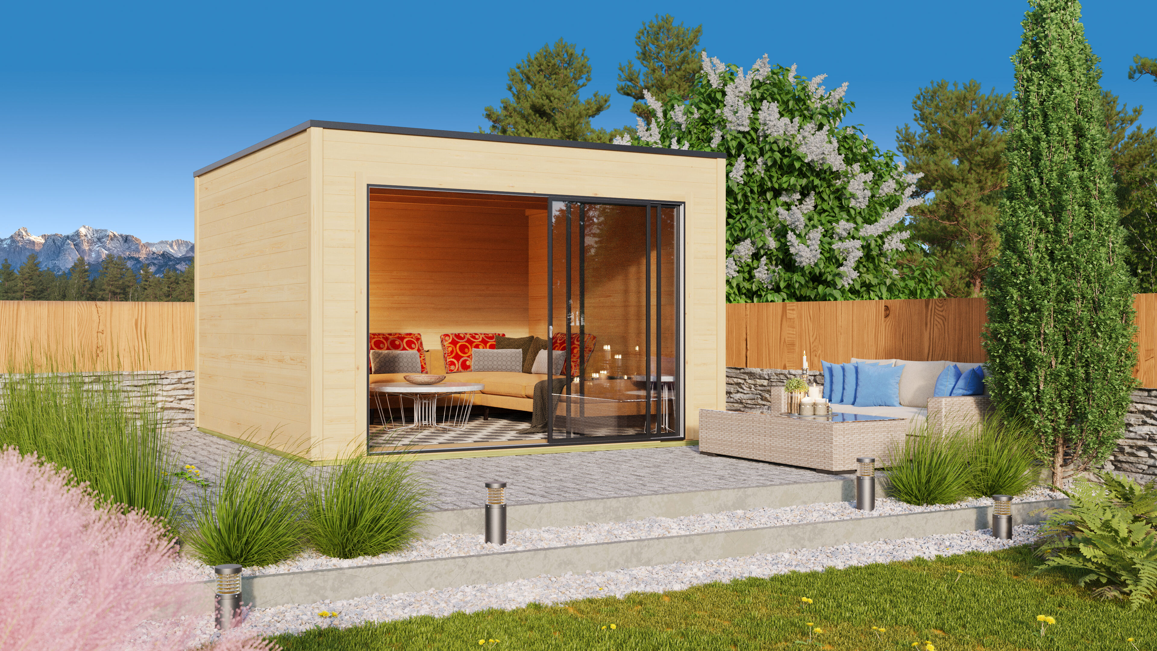 26% Rabatt ! Fjordholz Gartenhaus Modell Q-BIC Alu 70 A