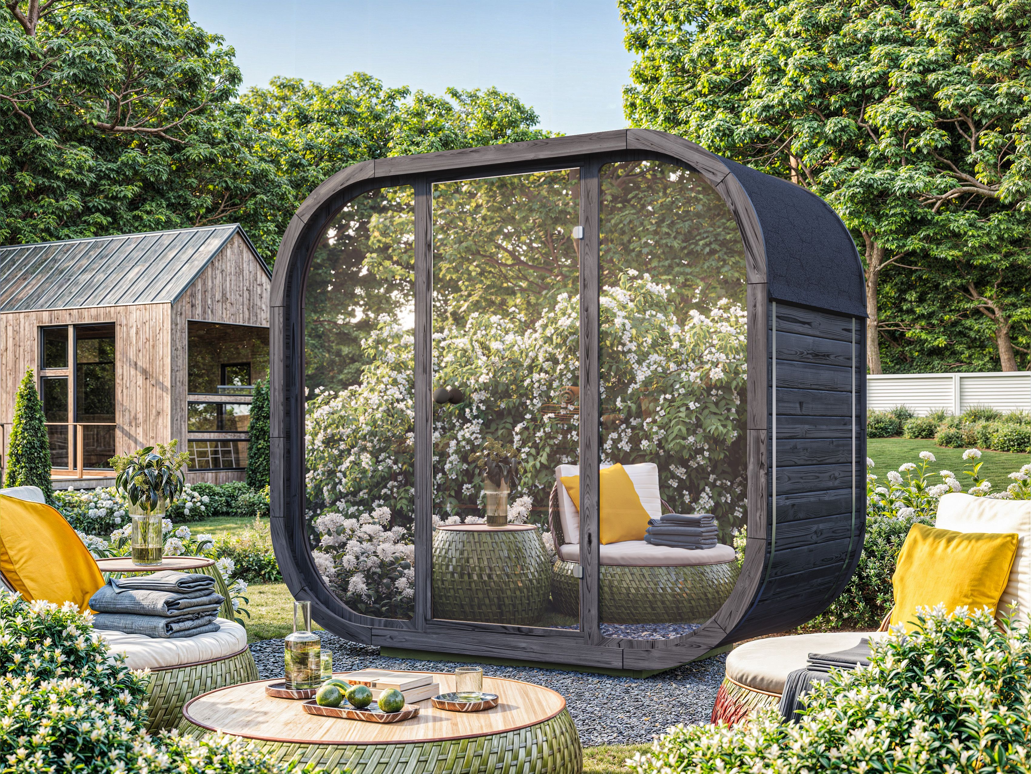 26% Rabatt ! Fjordholz Fass-Sauna Modell Luxe-2 Premium Black E