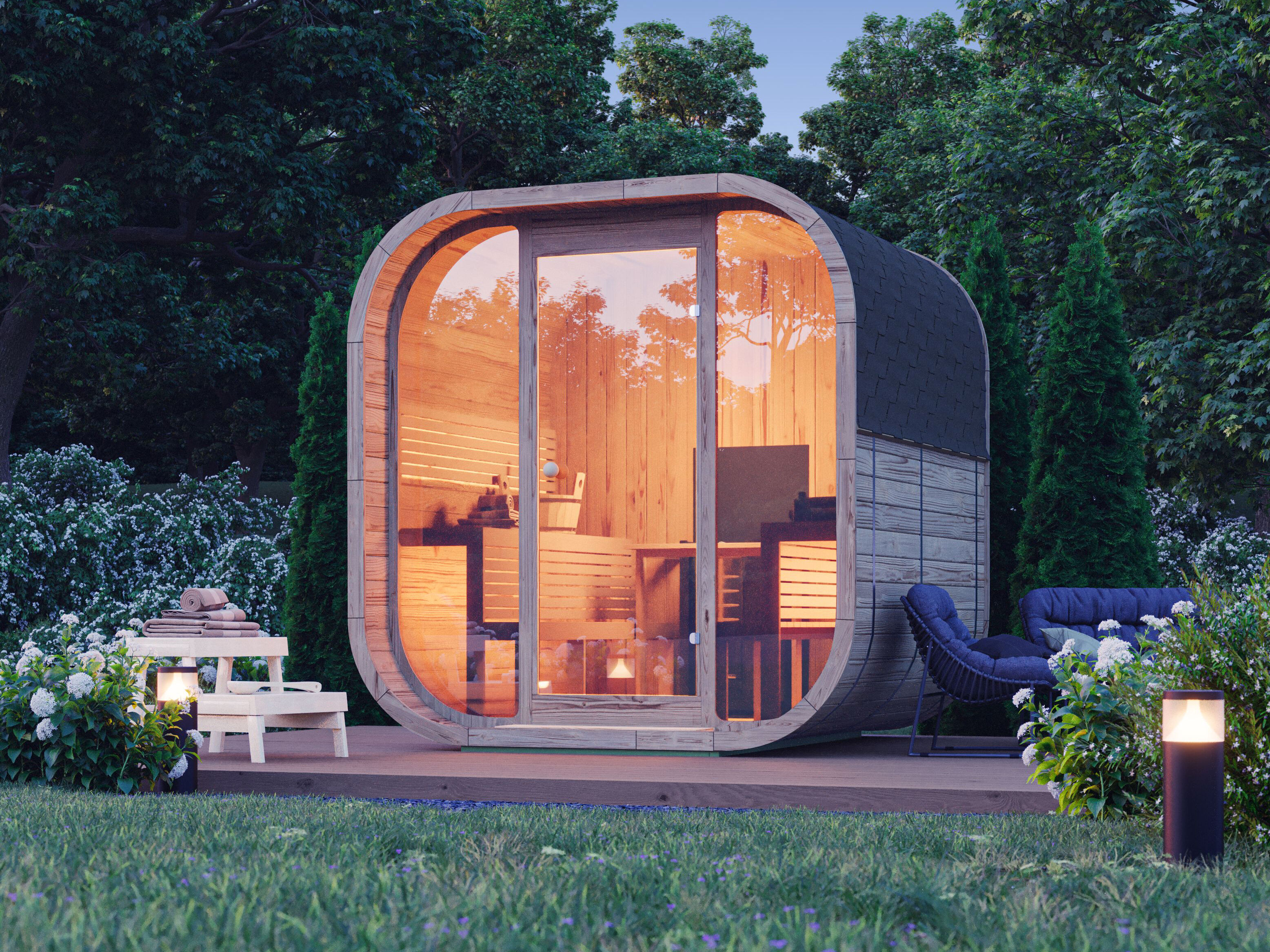 26% Rabatt ! Fjordholz Fass-Sauna Modell Luxe-4 Premium