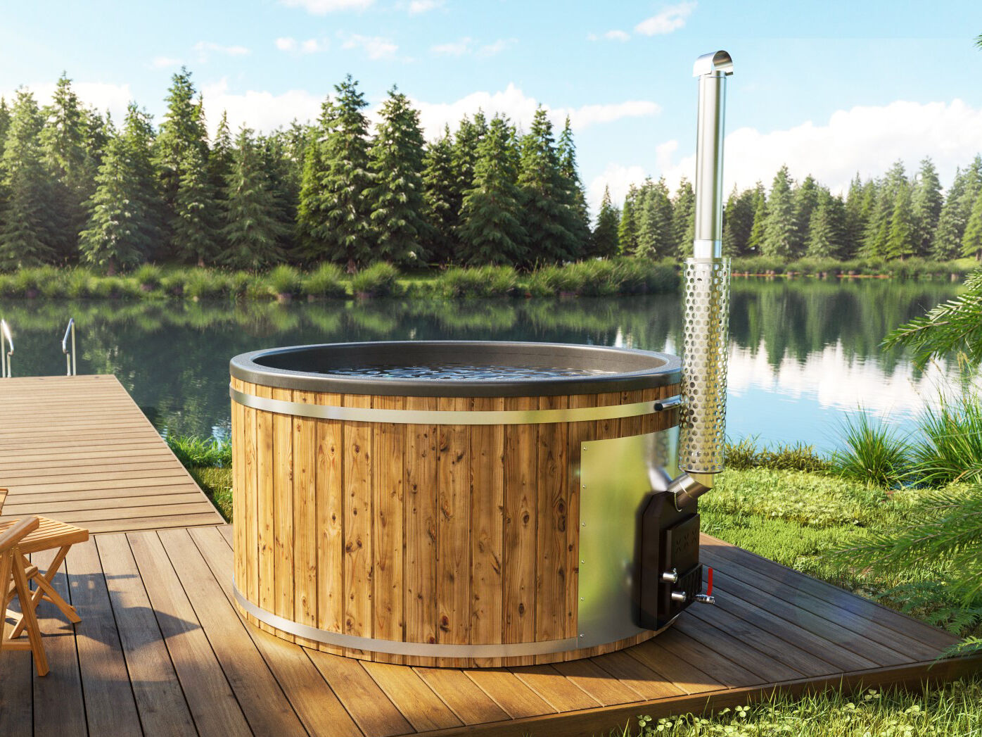 26% Rabatt ! Fjordholz Hot Tub Modell Luxe 200 Sparset