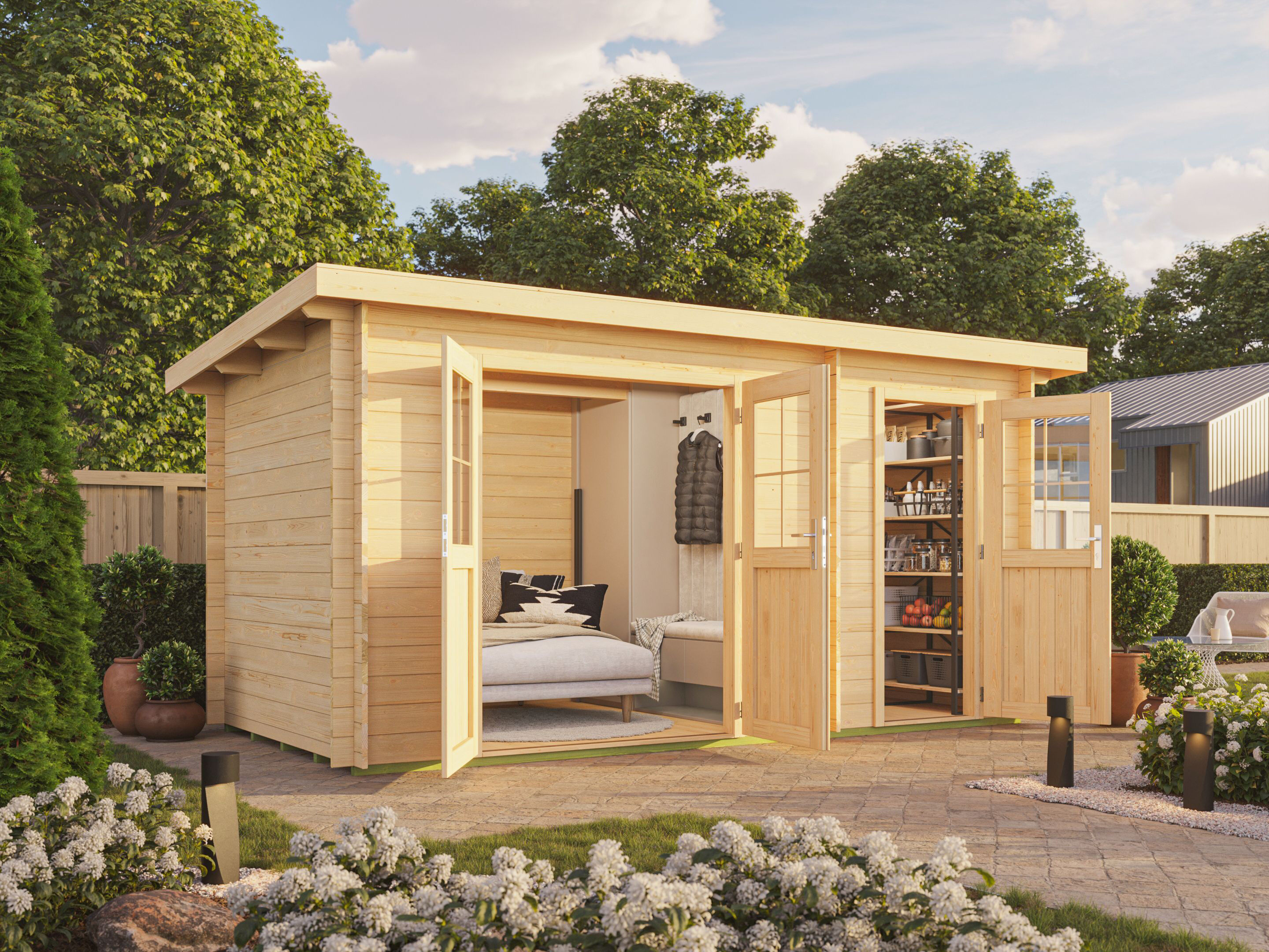 26% Rabatt ! Fjordholz Pultdach Gartenhaus Modell Ezra 2H, Kief