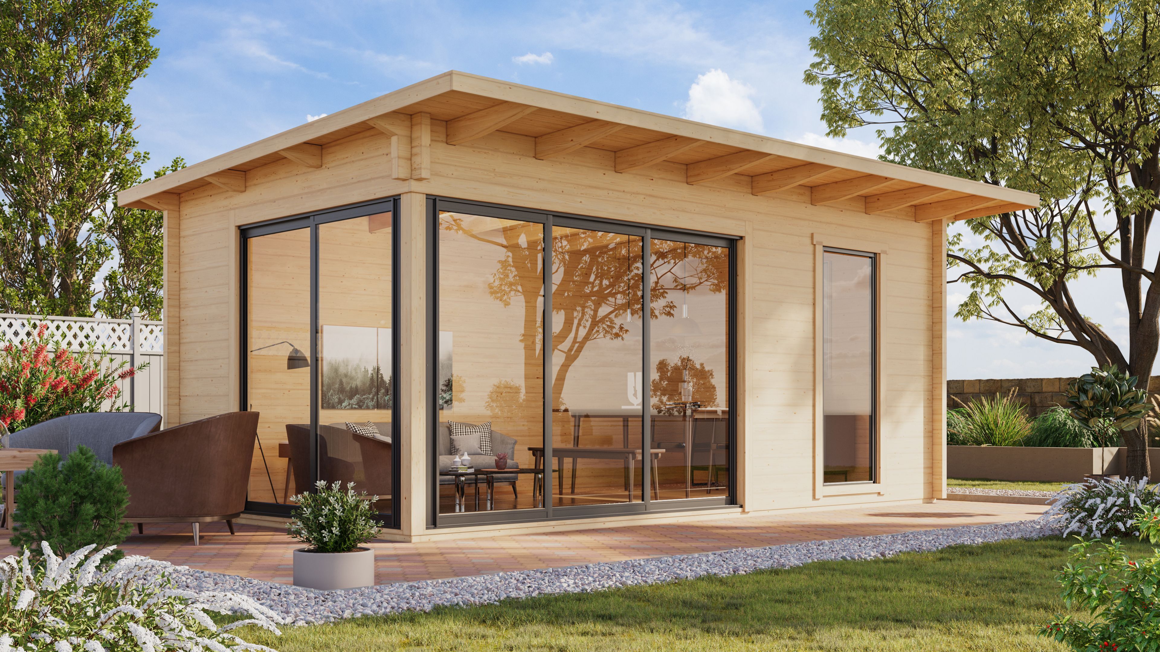 26% Rabatt ! Fjordholz Gartenhaus Modell Starla 44 F