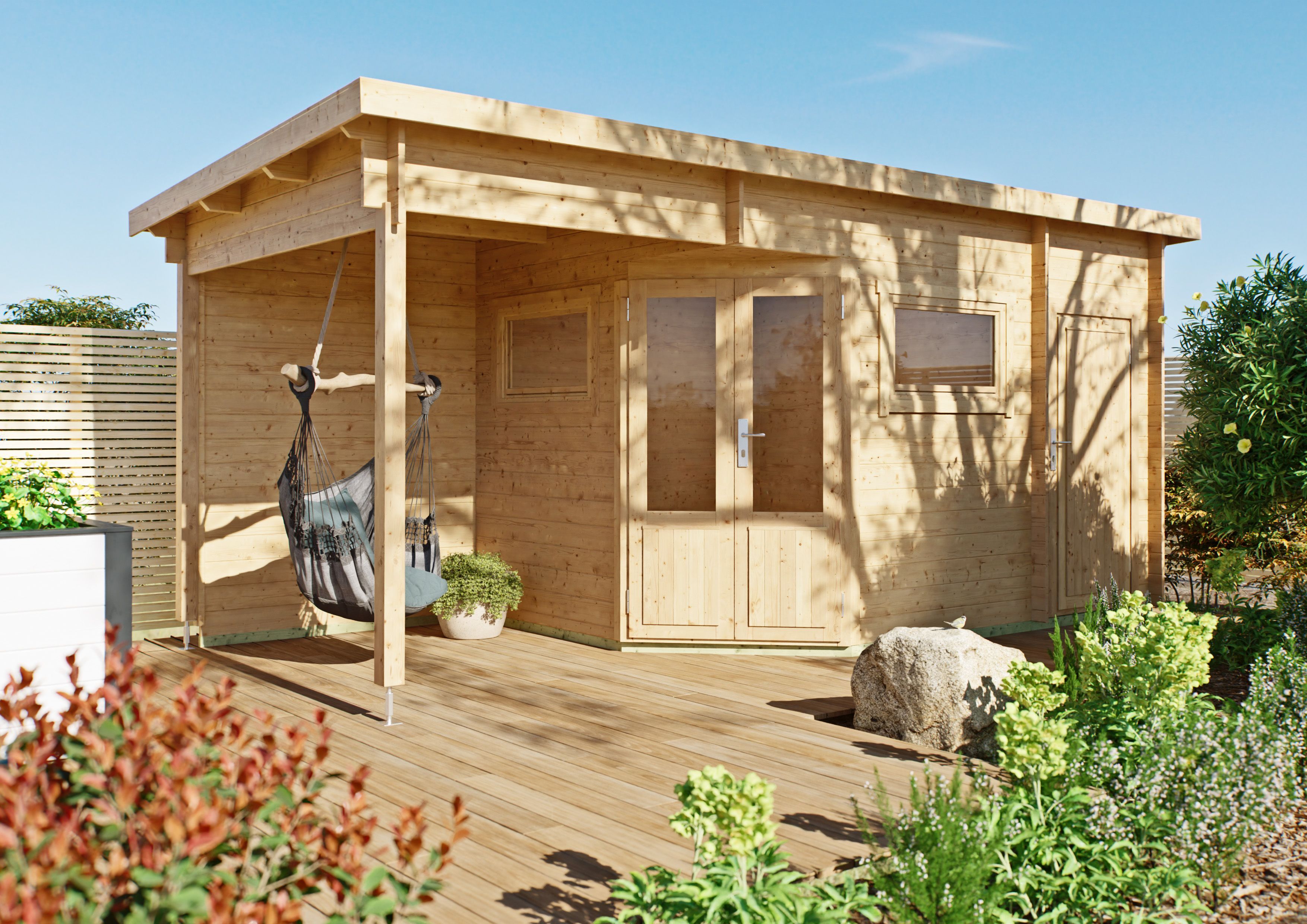 26% Rabatt ! Fjordholz 5-Eck Gartenhaus Modell Leva 2E