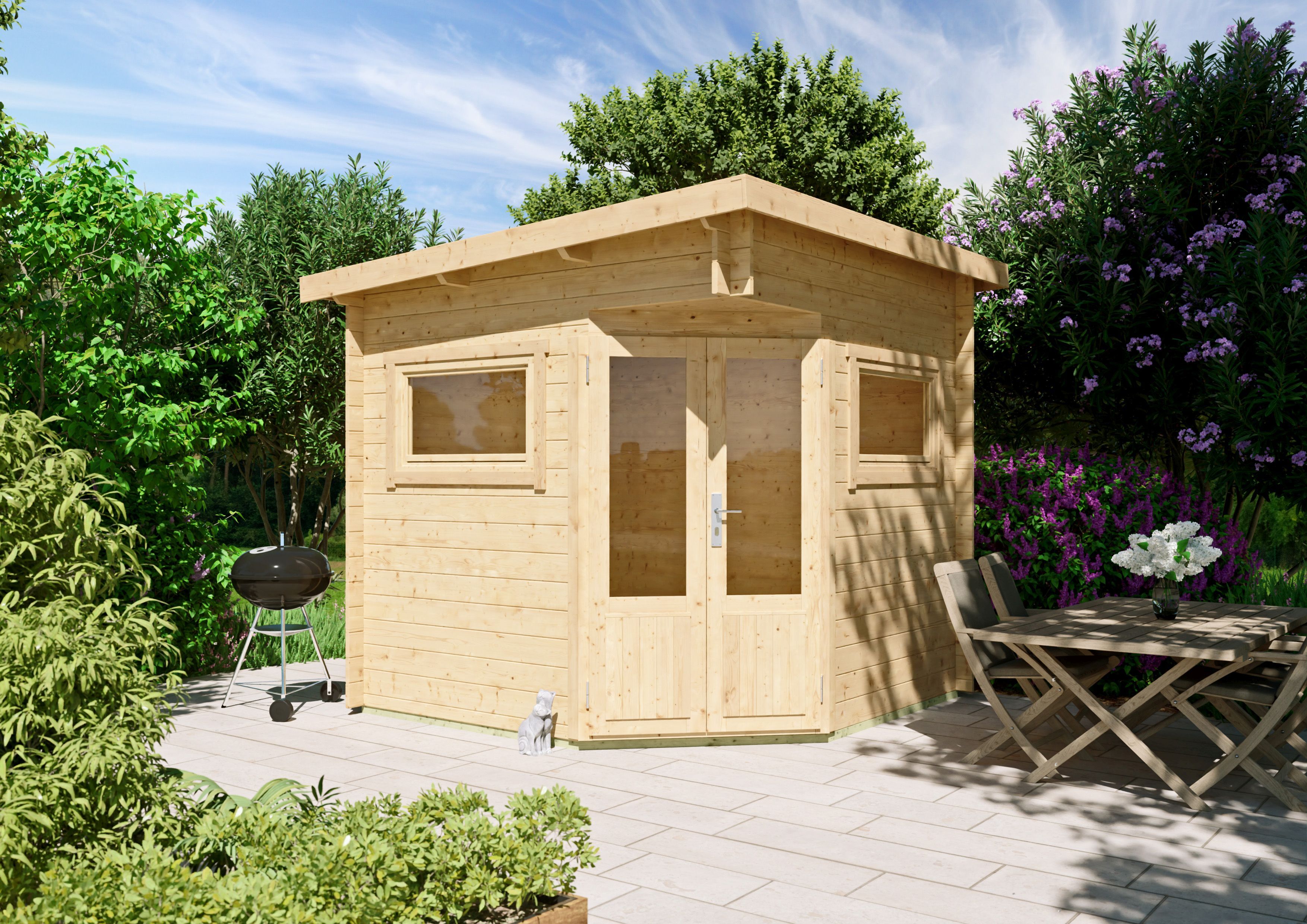 26% Rabatt ! Fjordholz 5-Eck Gartenhaus Modell Leva 2A