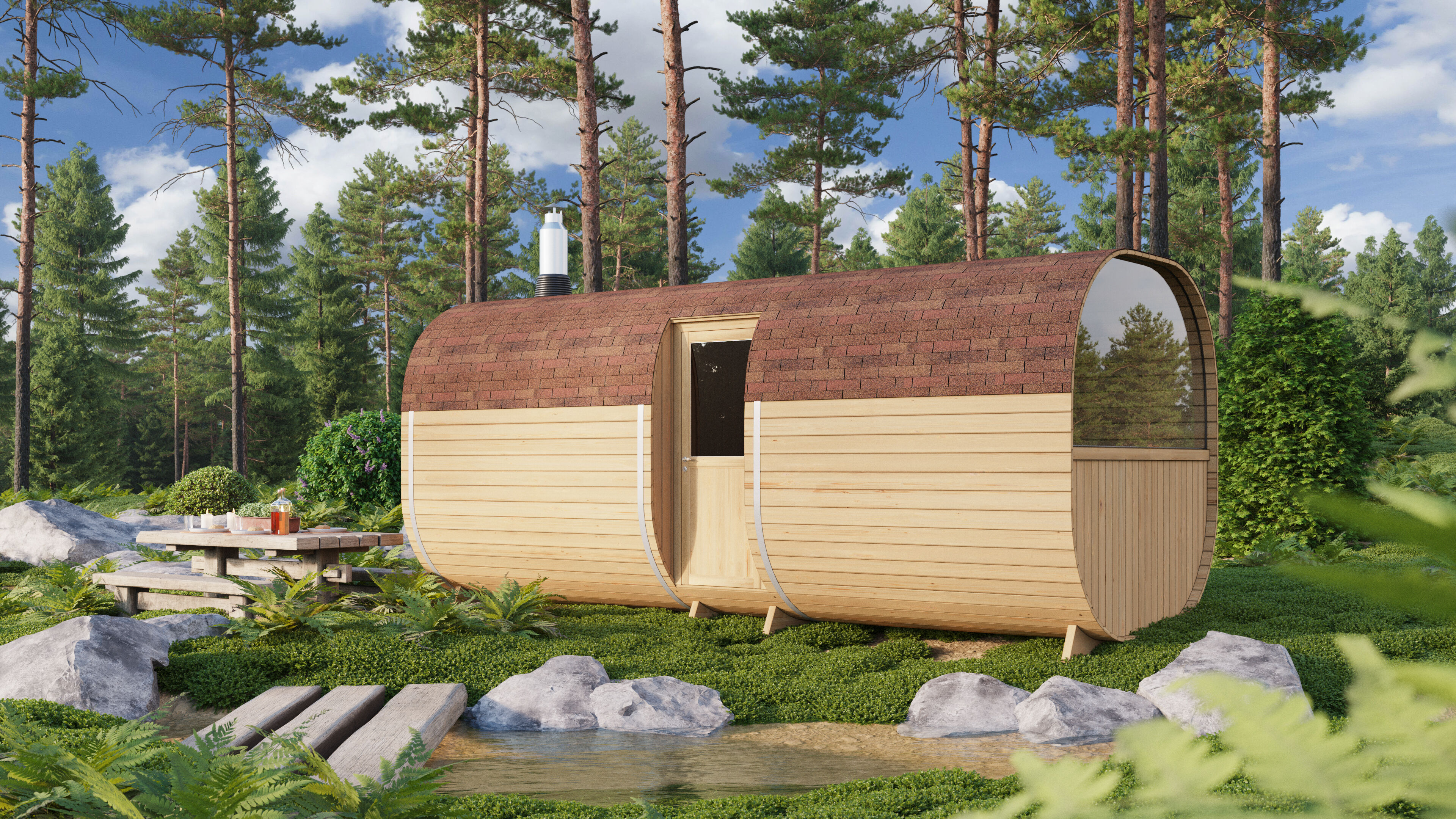 26% Rabatt ! Fjordholz Fass-Sauna Ida