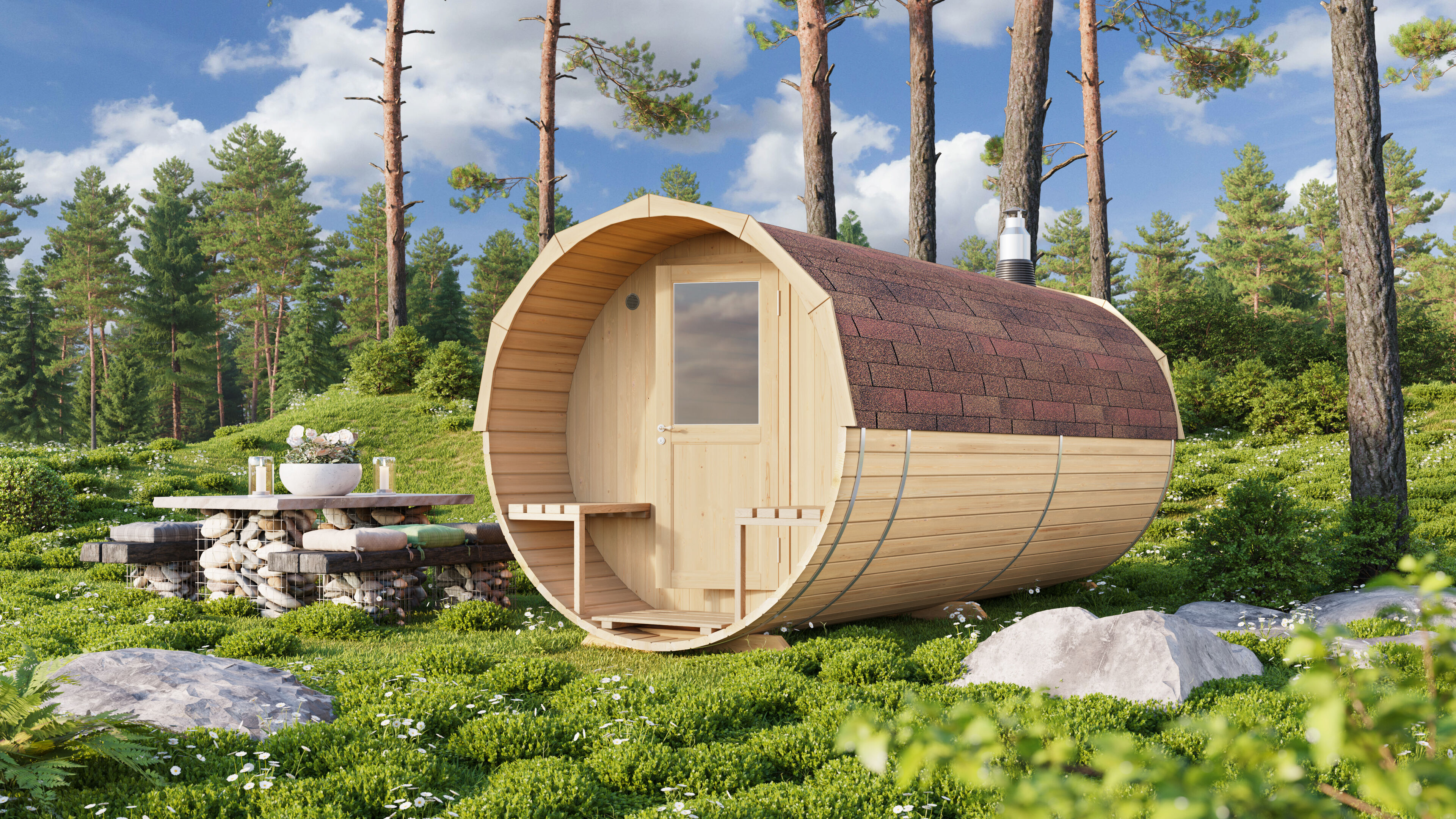 26% Rabatt ! Fjordholz Fass-Sauna Fite