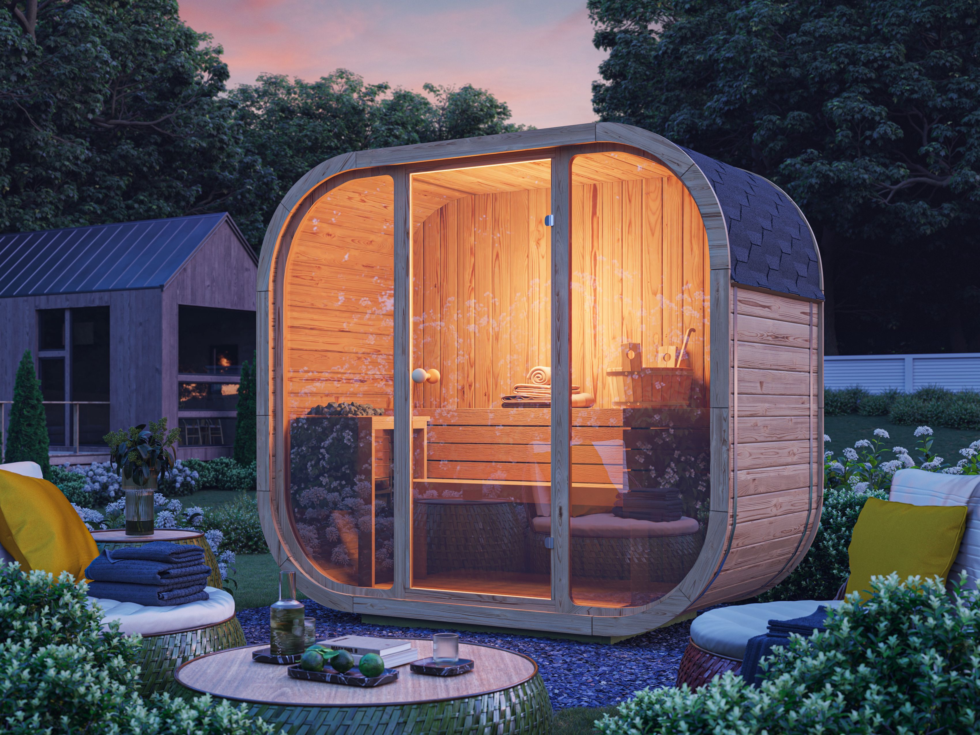 26% Rabatt ! Fjordholz Fass-Sauna Modell Luxe-2 Premium