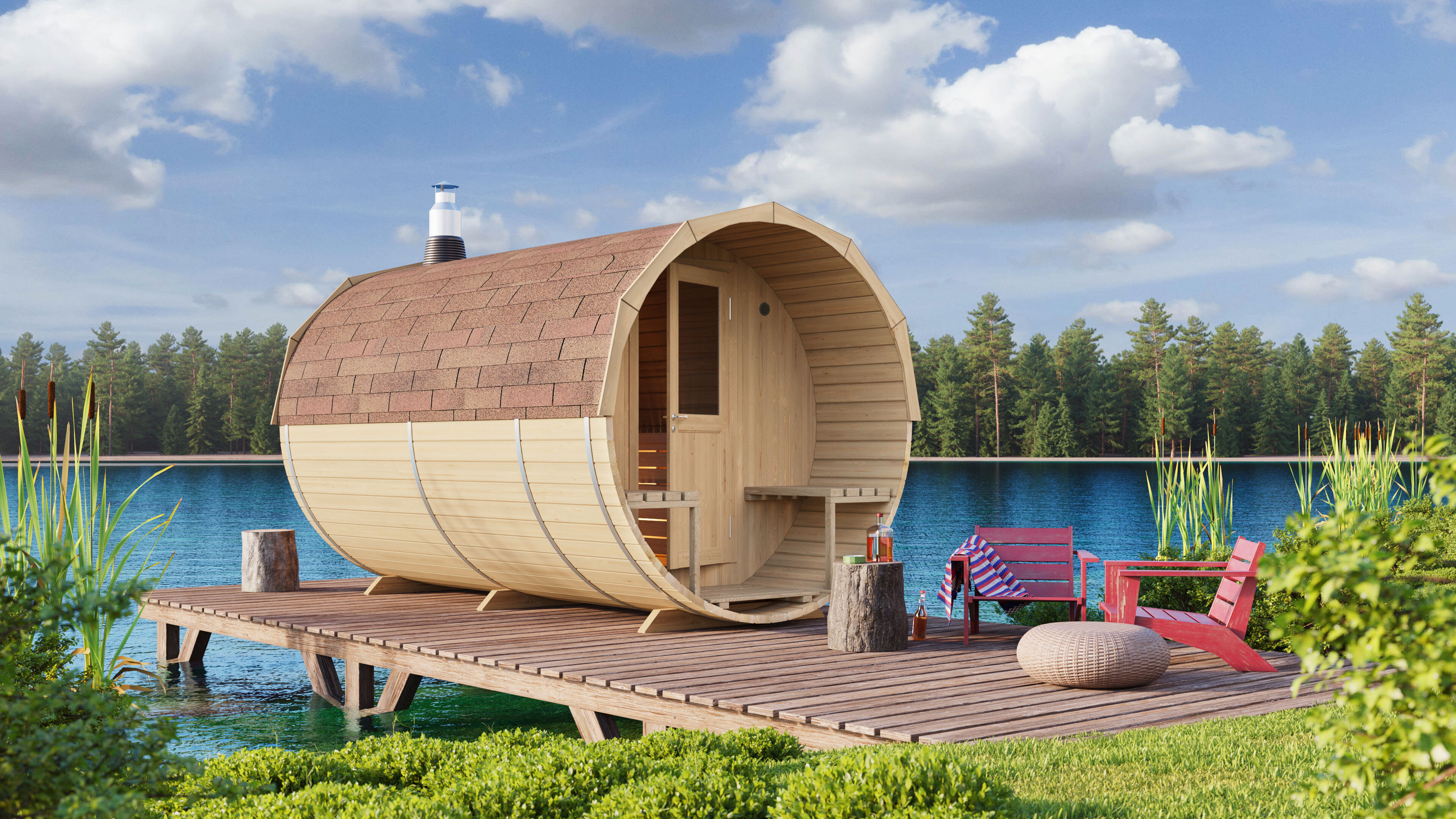 26% Rabatt ! Fjordholz Fass-Sauna Jona