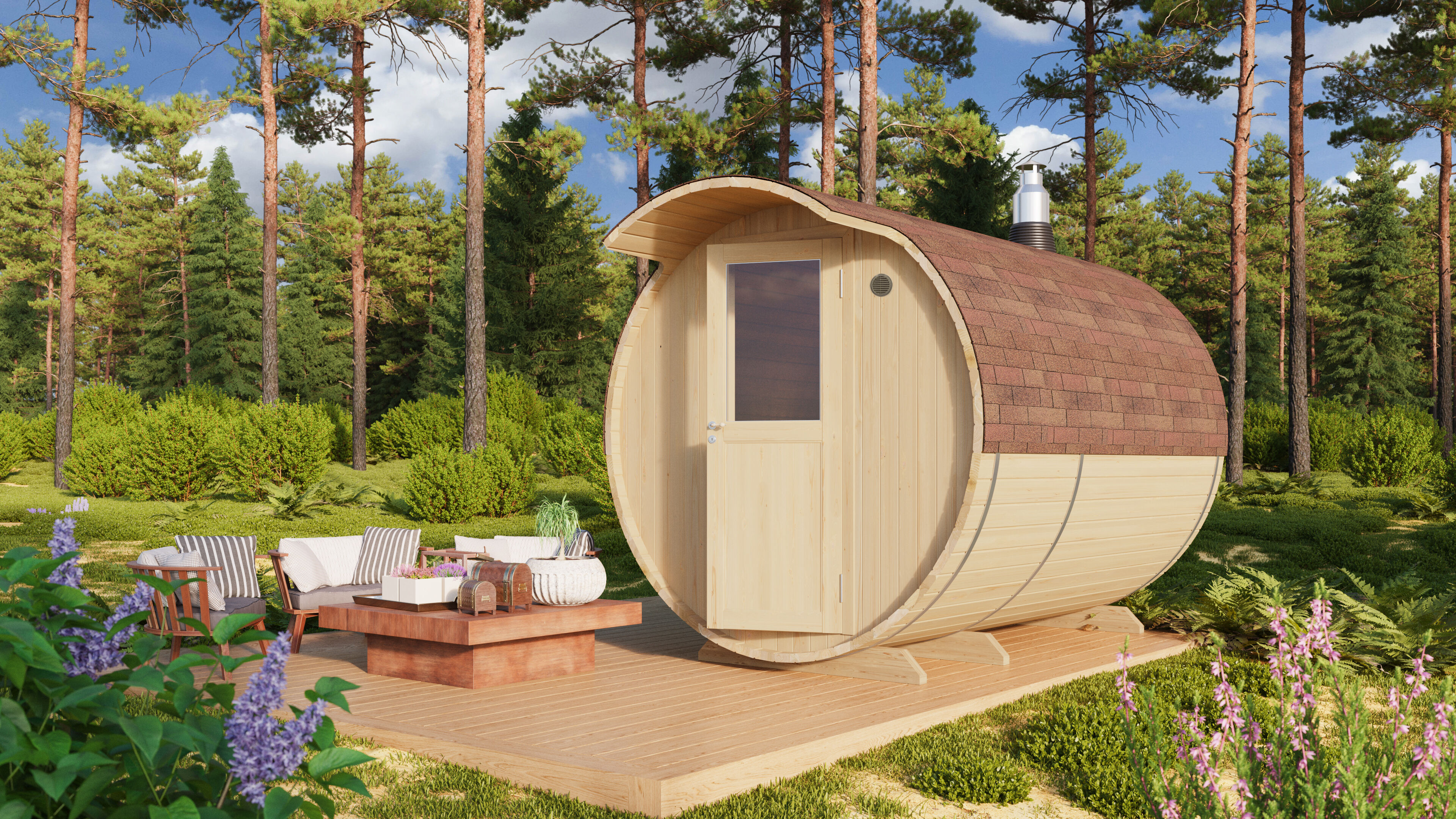 26% Rabatt ! Fjordholz Fass-Sauna Smilla