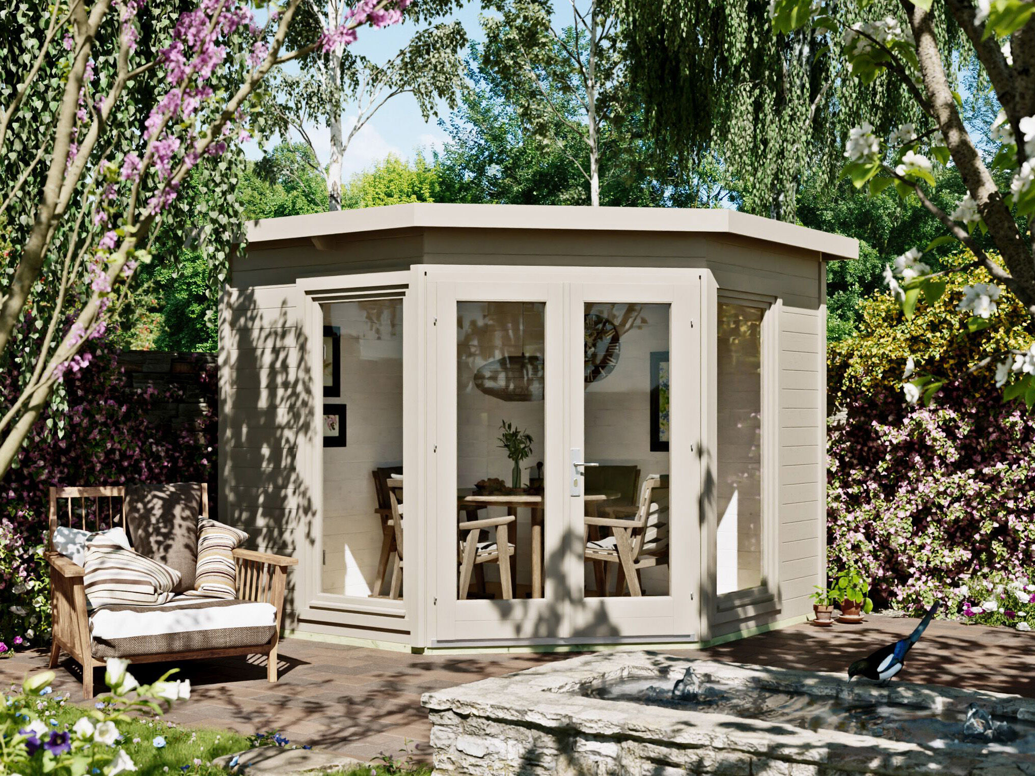 21% Rabatt ! Fjordholz 5 Eck Gartenhaus Modell Abbie 28