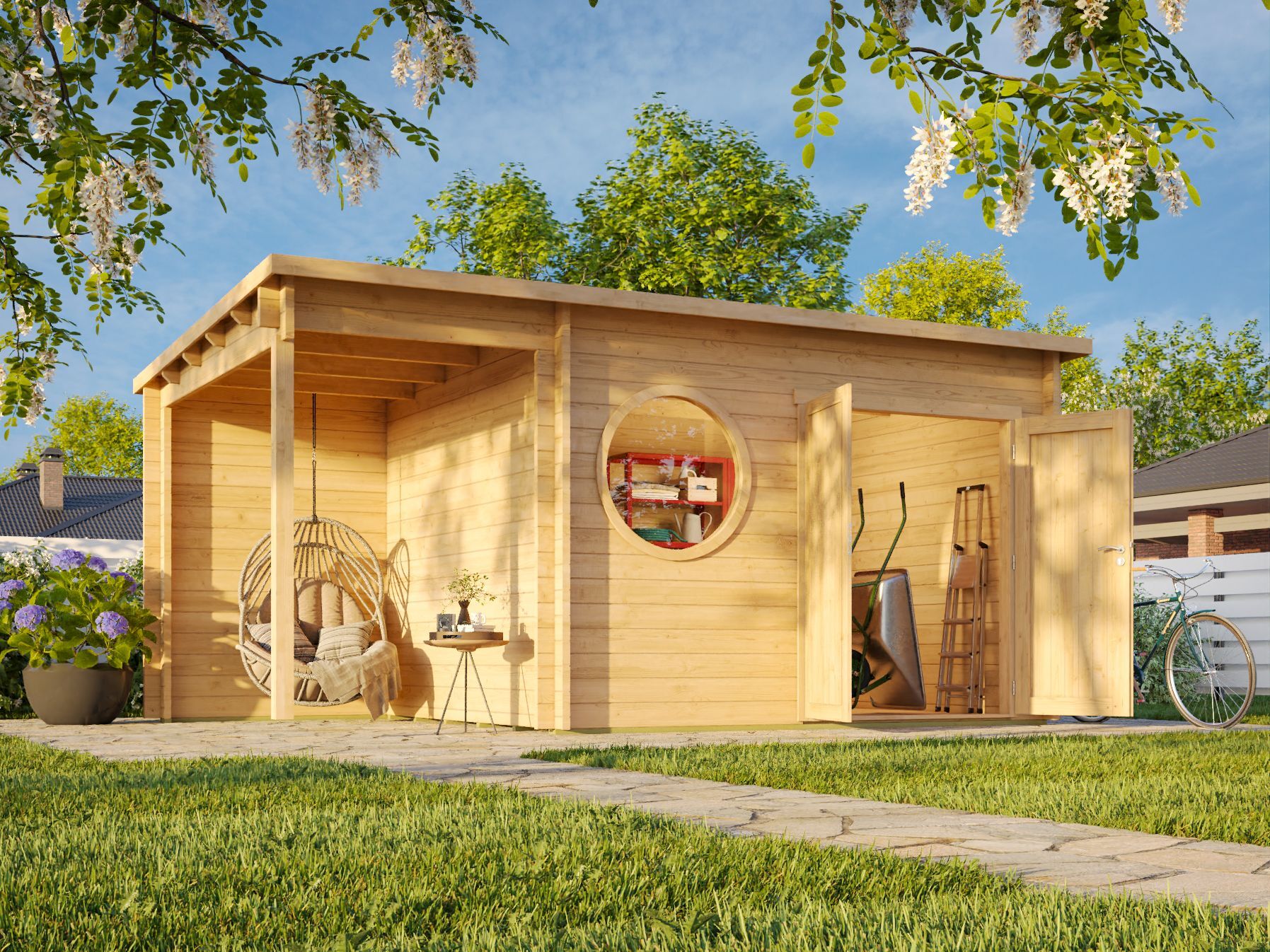 26% Rabatt ! Fjordholz Pultdach Gartenhaus Modell Ezra 4O