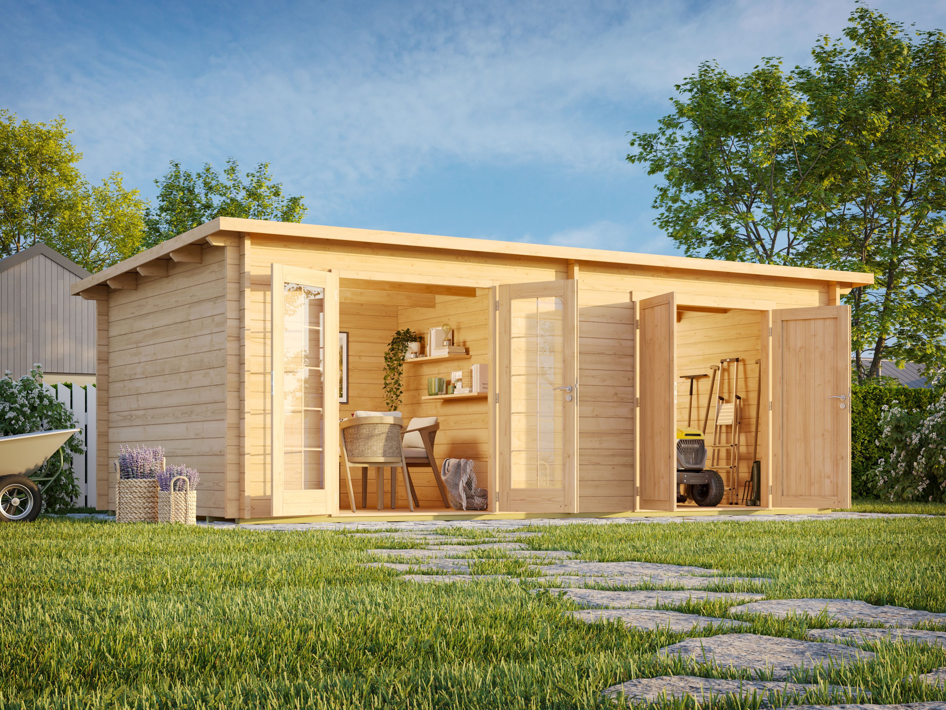 26% Rabatt ! Fjordholz Pultdach Gartenhaus Modell Ezra 2P