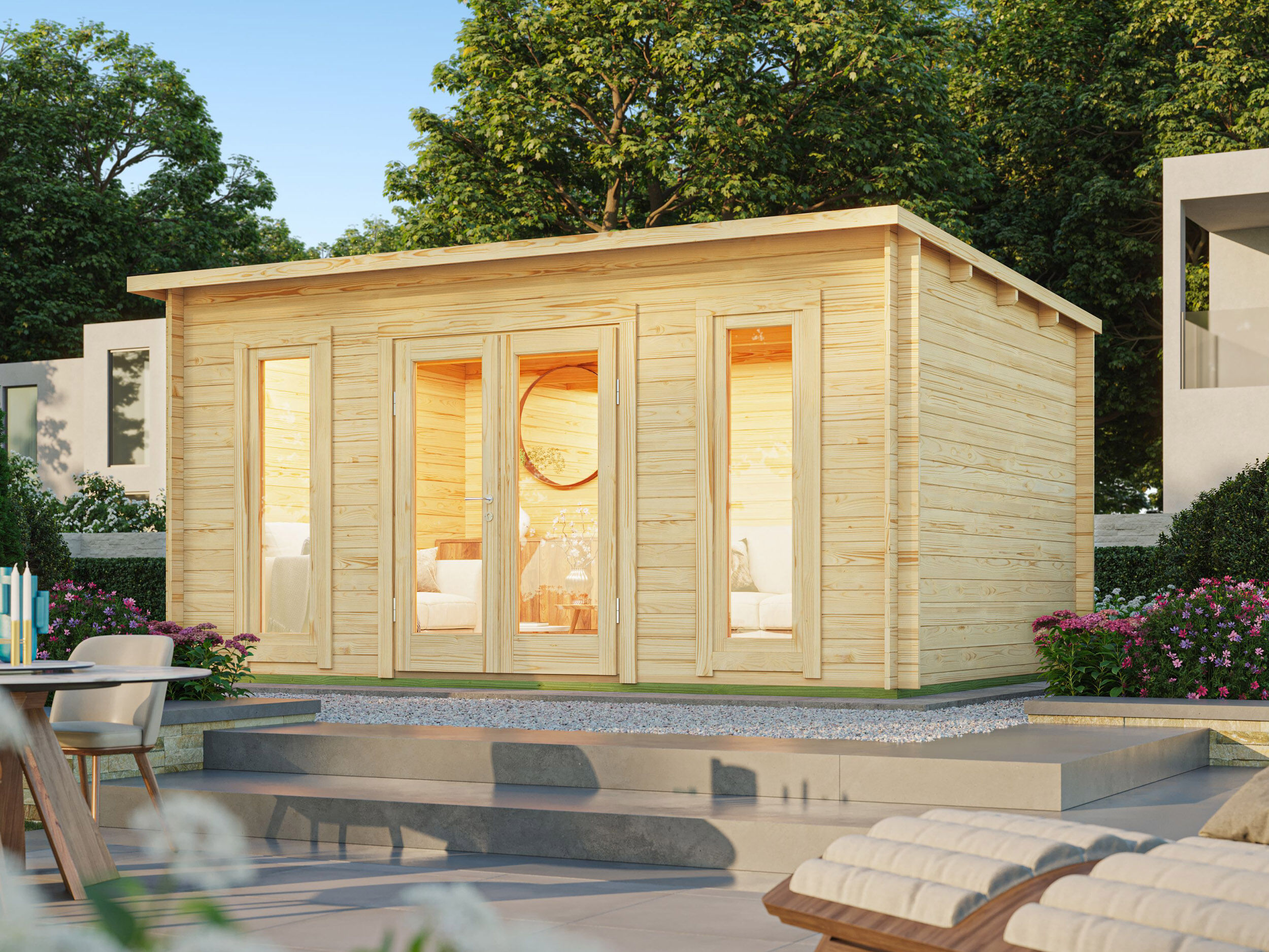 26% Rabatt ! Fjordholz Pultdach Gartenhaus Modell Mali 28 C