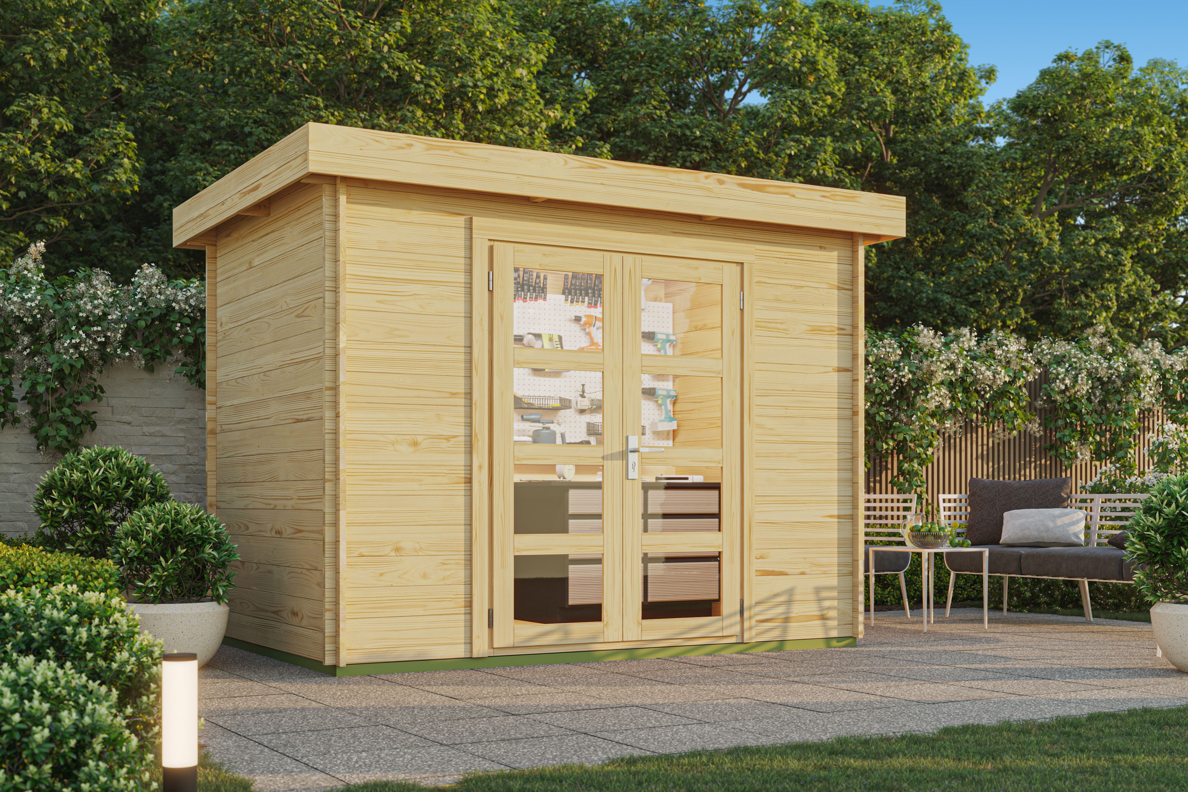 26% Rabatt ! Fjordholz Flachdach Gartenhaus Modell Chris 28