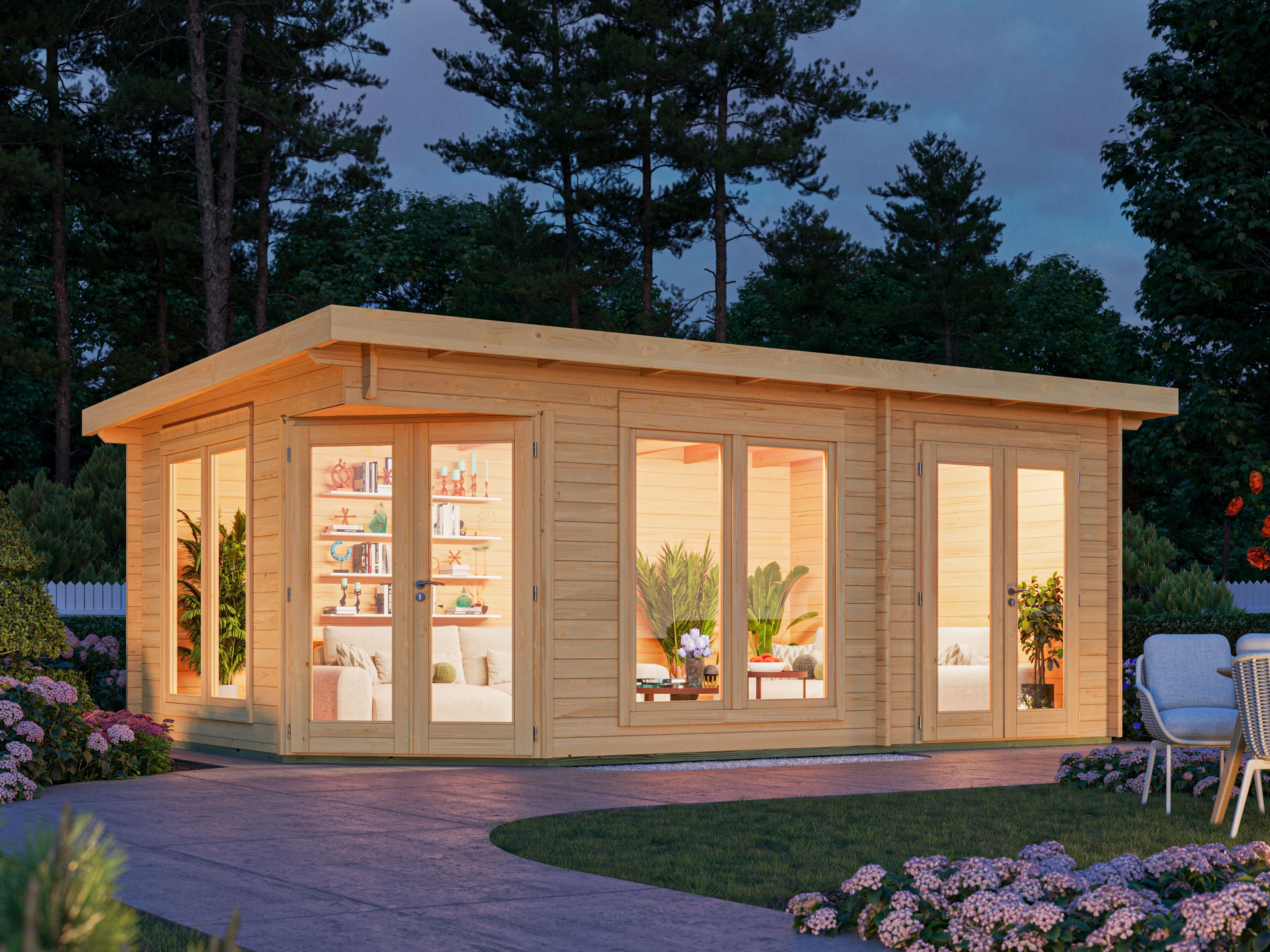 26% Rabatt ! Fjordholz 5 Eck Gartenhaus Modell Julia 40