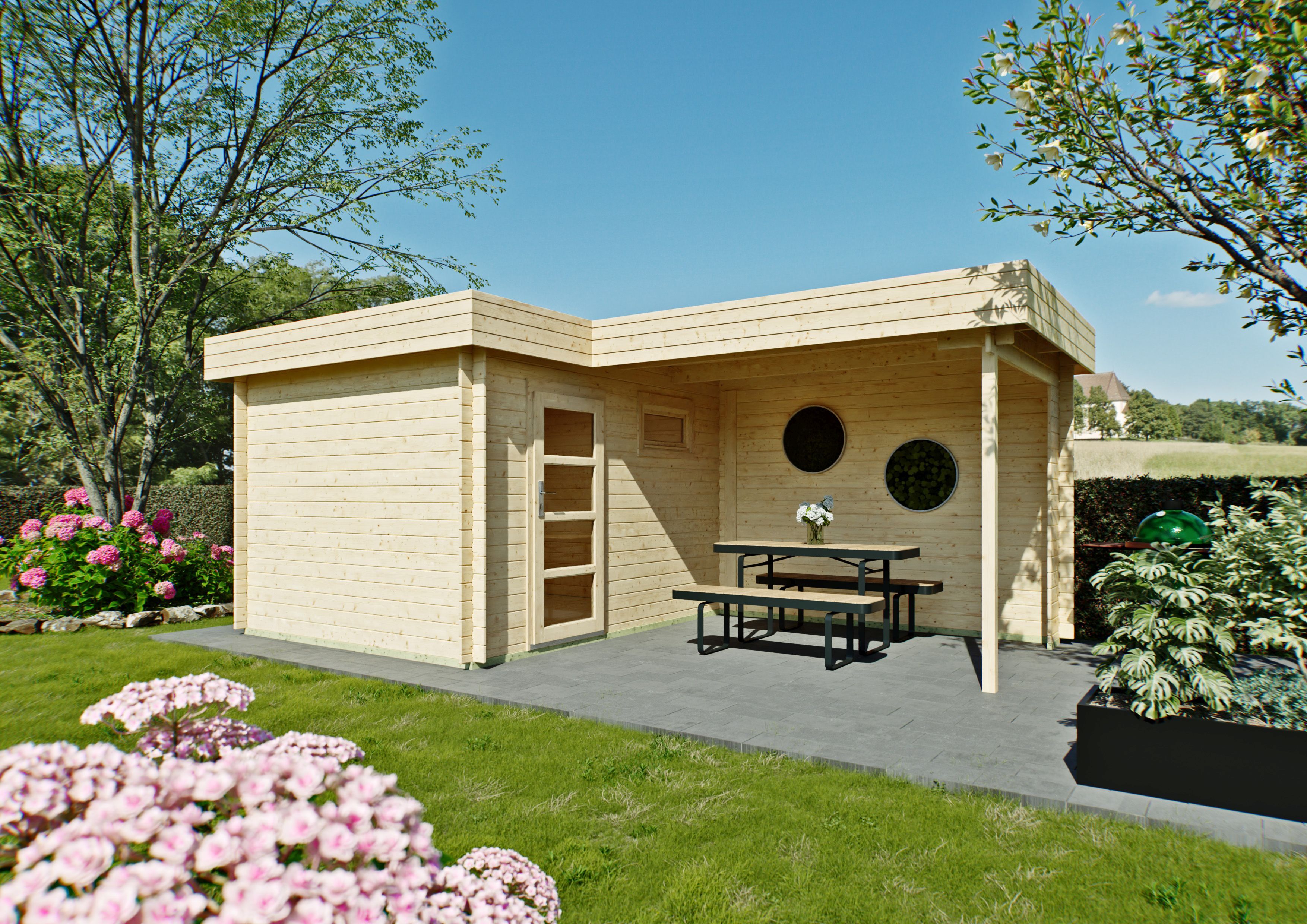 26% Rabatt ! Fjordholz Flachdach Gartenhaus Modell Odina 28 A