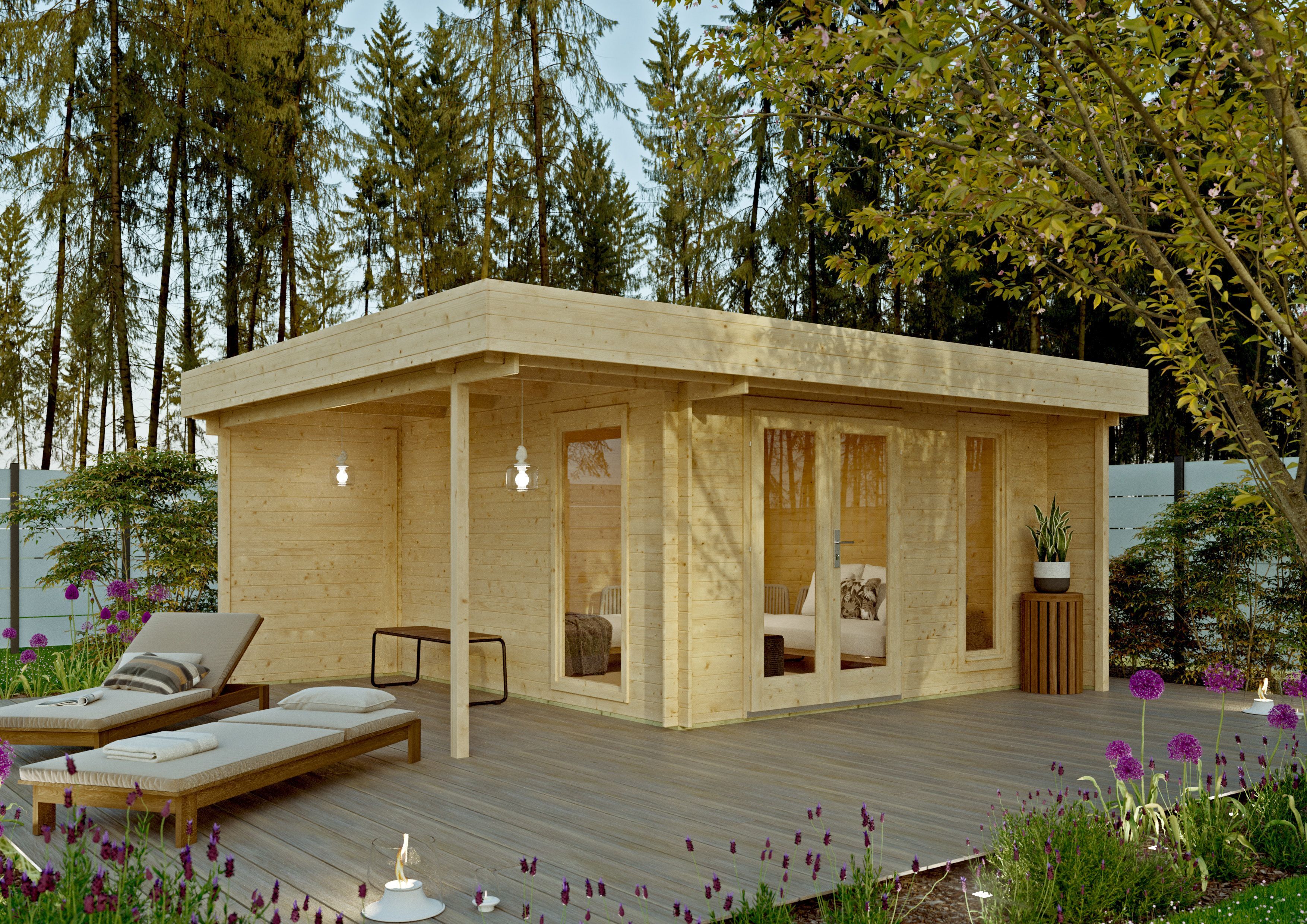 26% Rabatt ! Fjordholz Flachdach Gartenhaus Modell Wanja 28