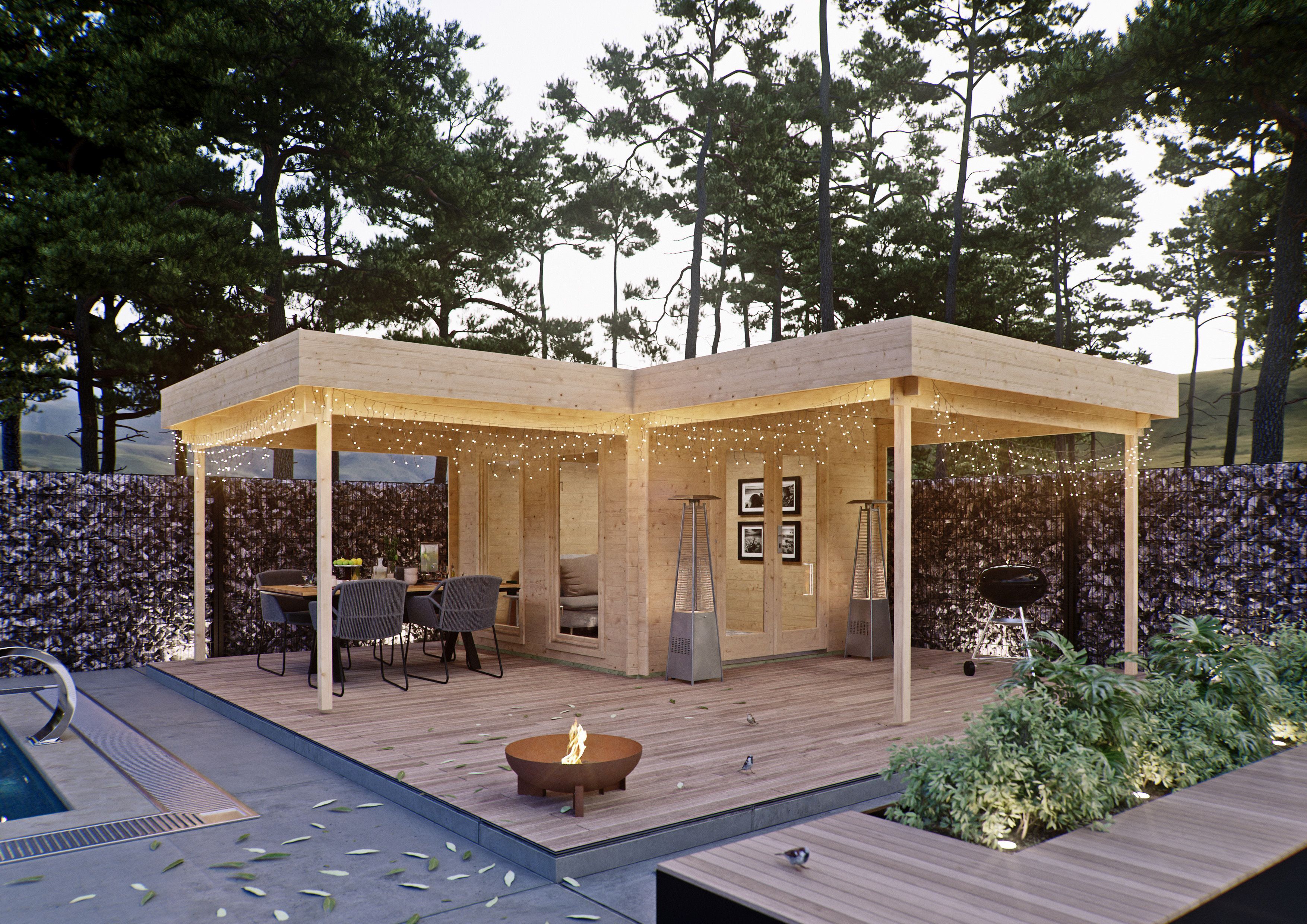 26% Rabatt ! Fjordholz Flachdach Gartenhaus Modell Holda 28