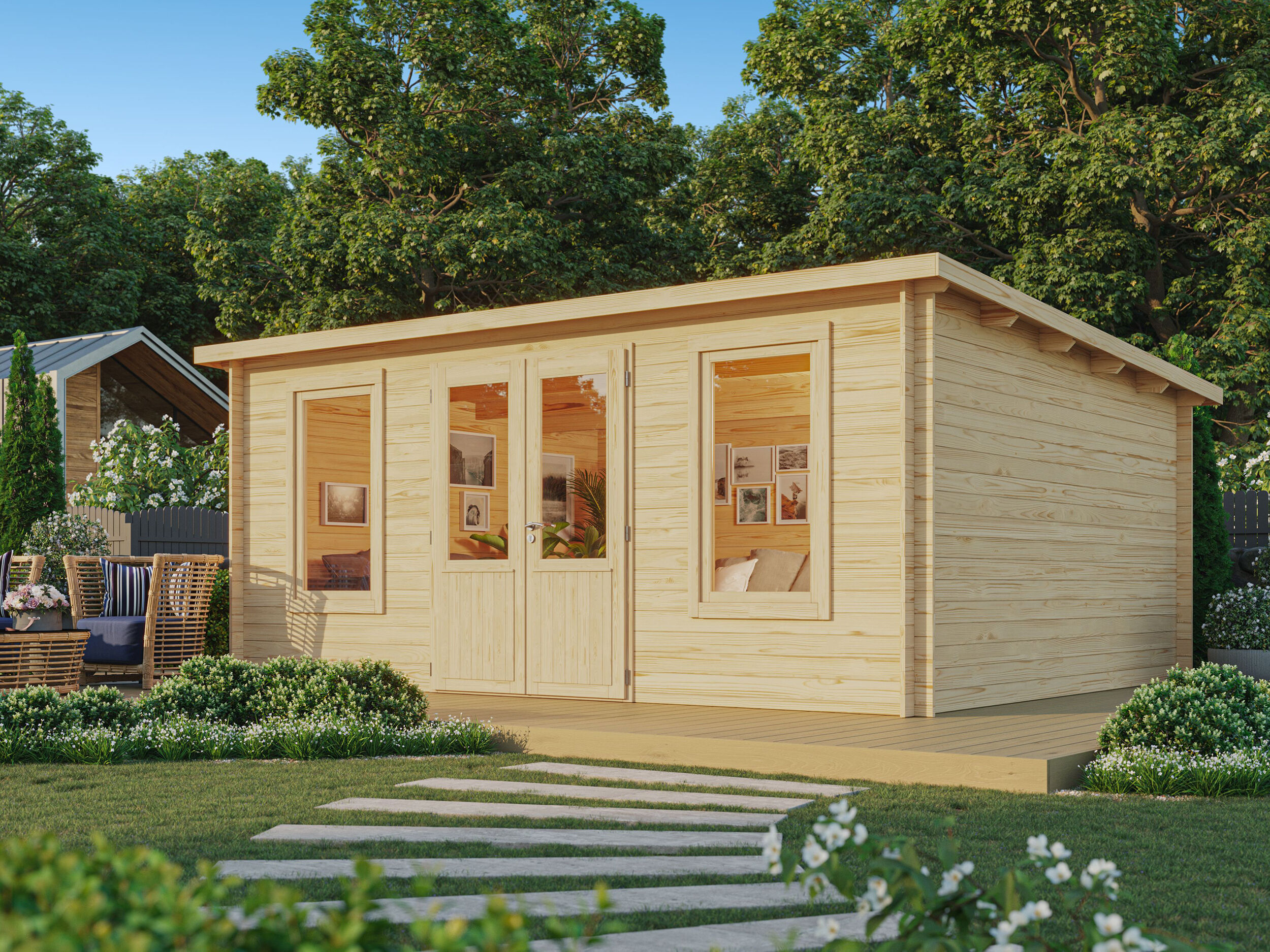 26% Rabatt ! Fjordholz Pultdach Gartenhaus Modell Rex 28 A