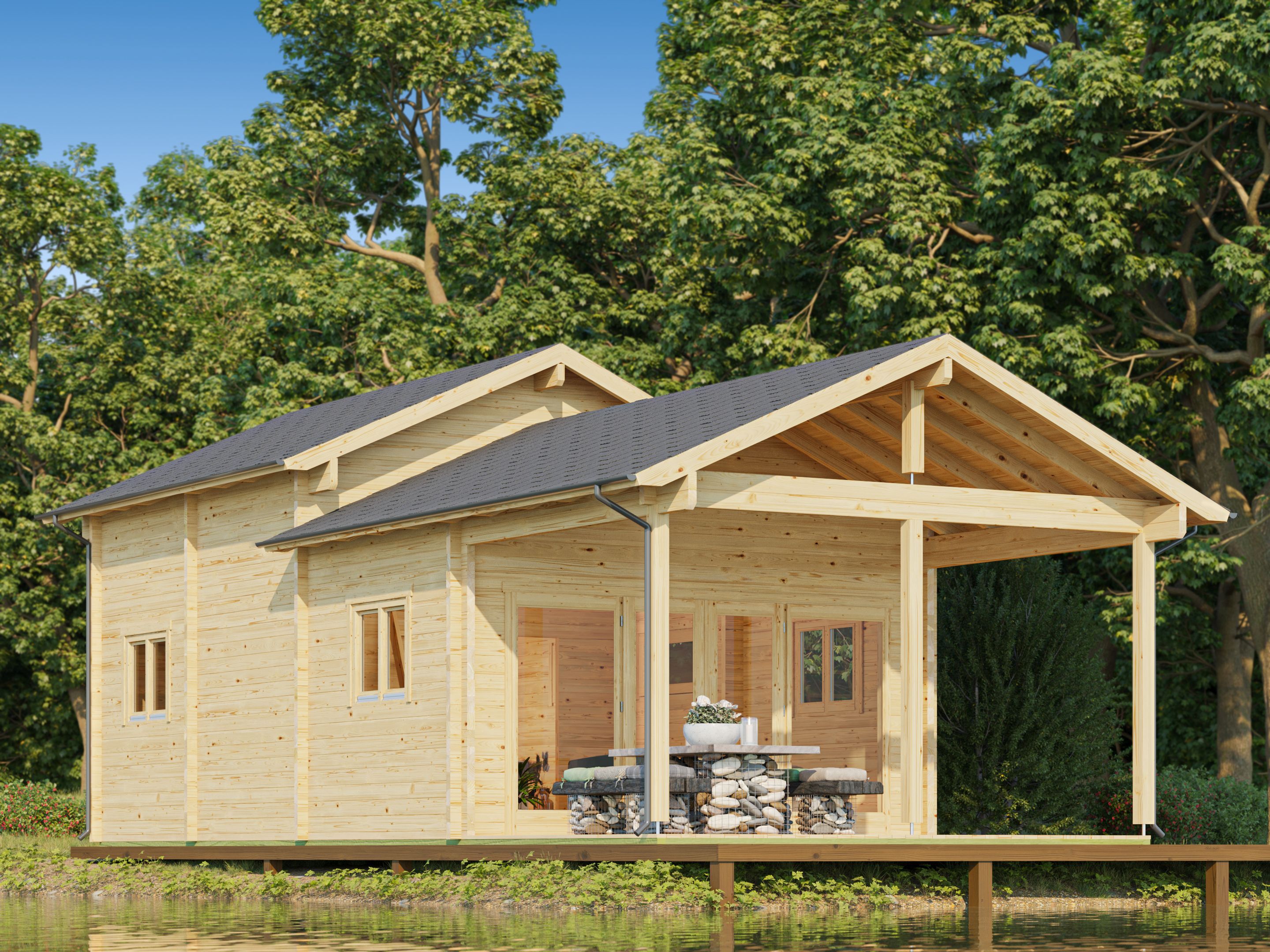 10% Rabatt ! Fjordholz Gartenhaus Modell Lake House 70 A