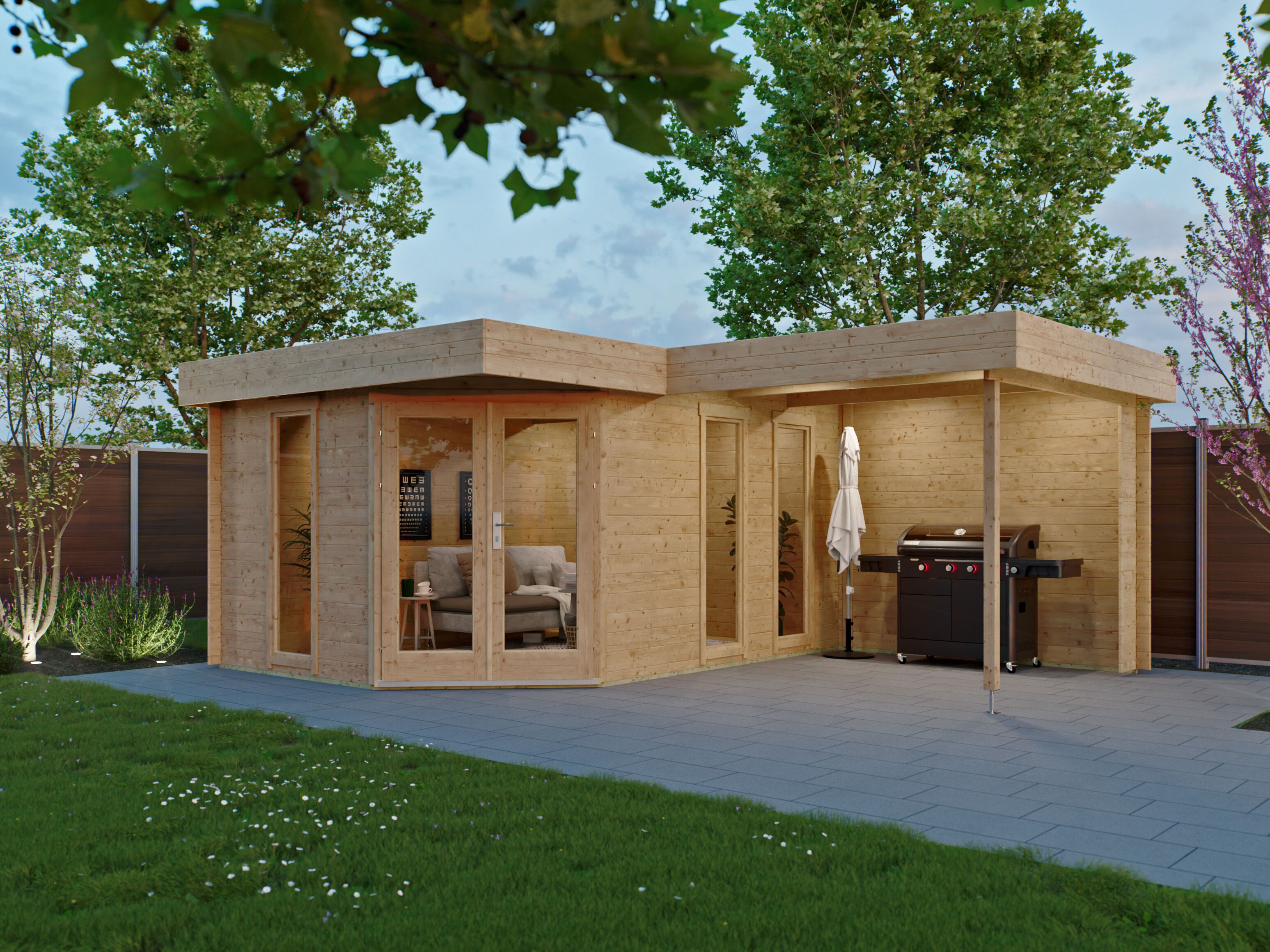 26% Rabatt ! Fjordholz 5-Eck Gartenhaus Modell Miro 28