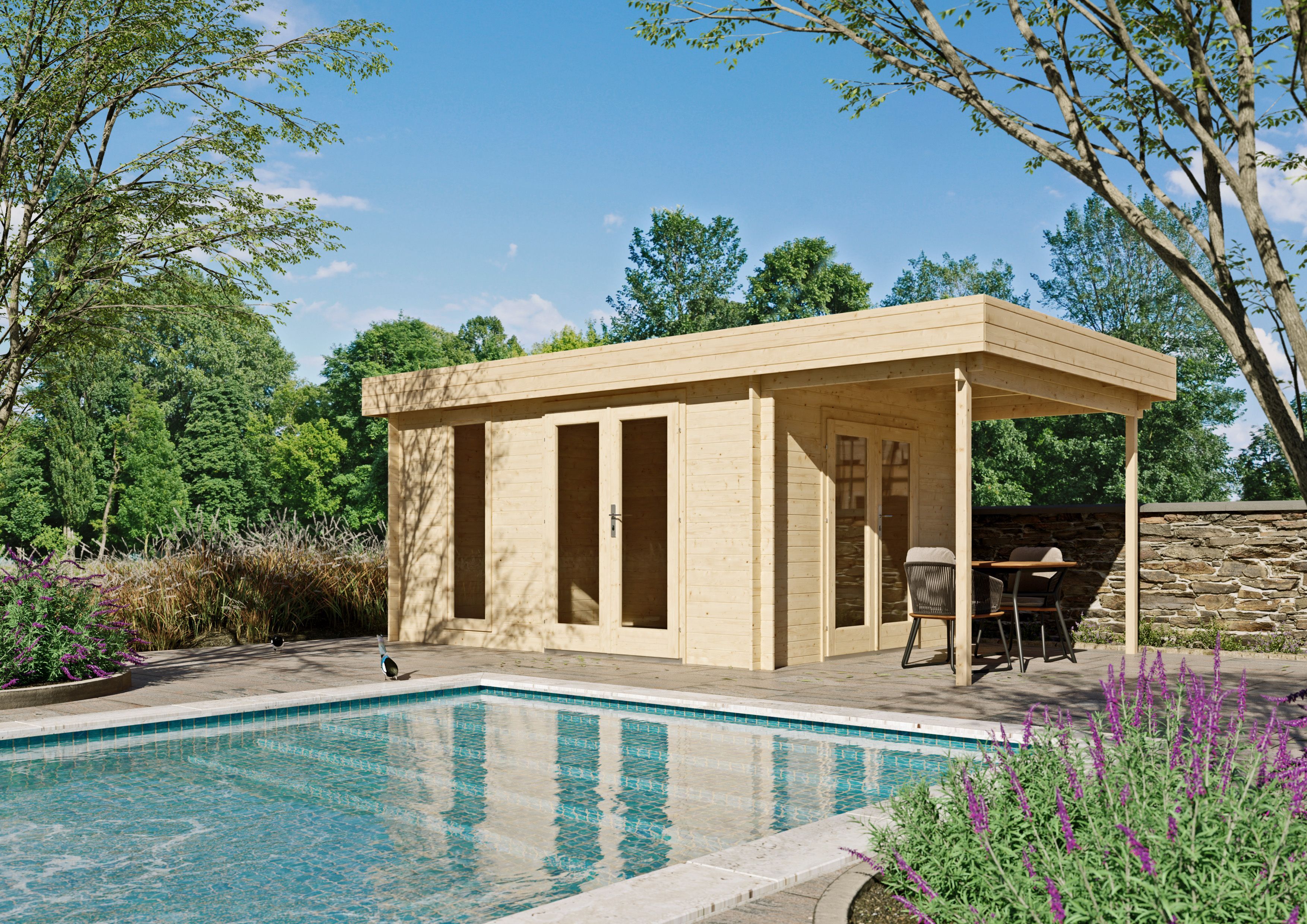 26% Rabatt ! Fjordholz Flachdach Gartenhaus Modell Jesse 28