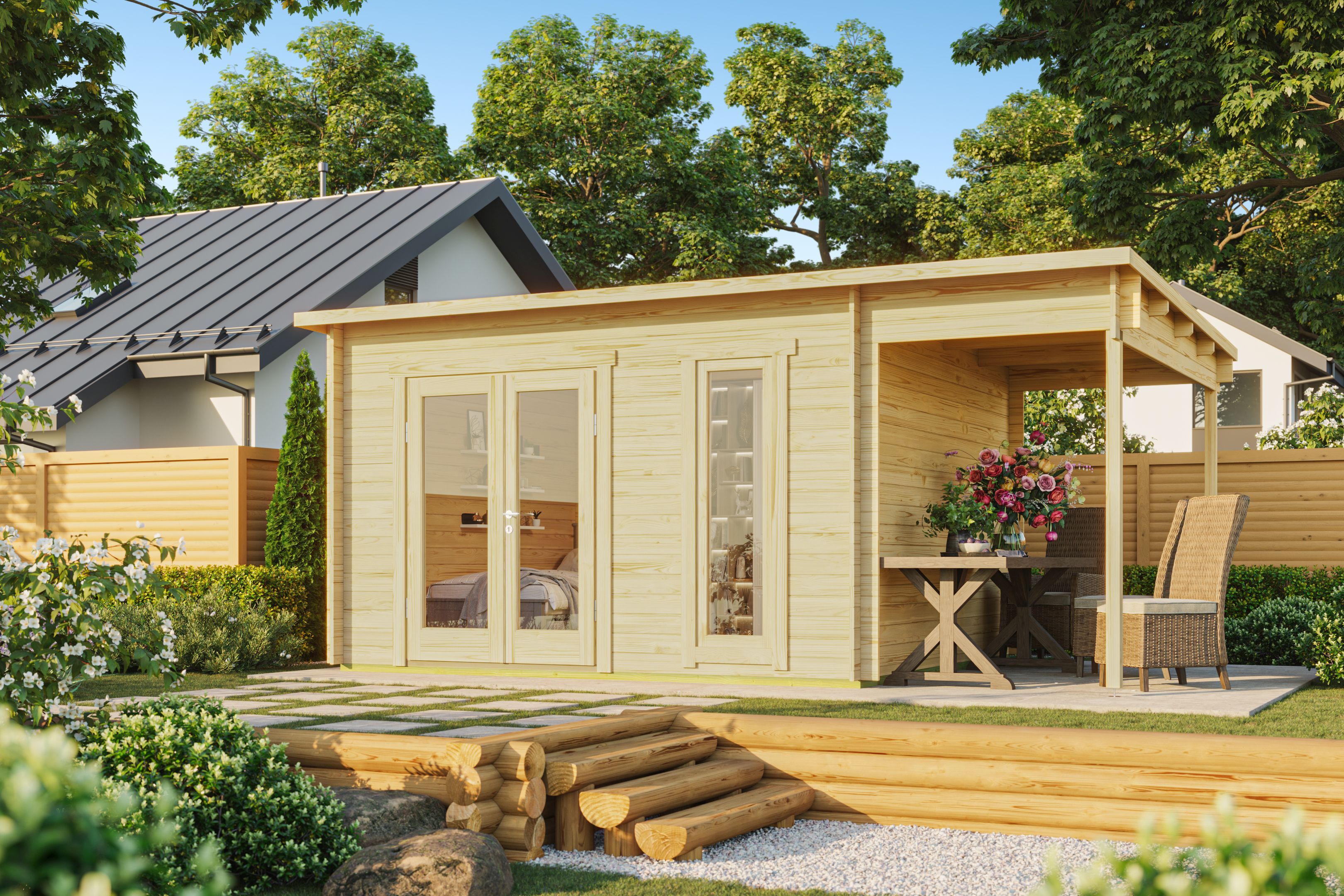 26% Rabatt ! Fjordholz Pultdach Gartenhaus Modell Mali 28 A